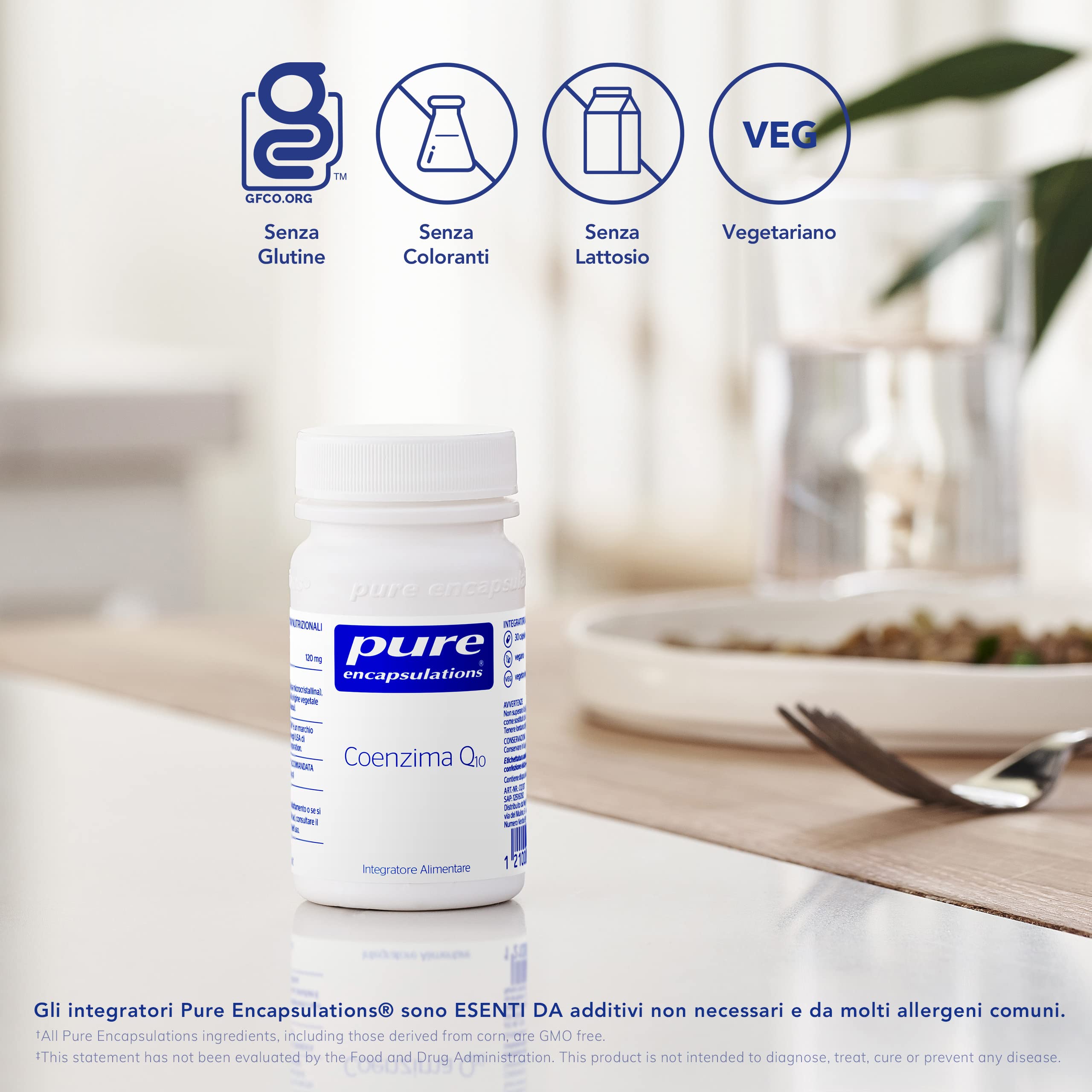 Pure Encapsulations - Coenzima Q10 120 mg – Integratore di CoQ10 in Capsule Vegetali Ipoallergeniche – Cuore e Energia – 30 Capsule
