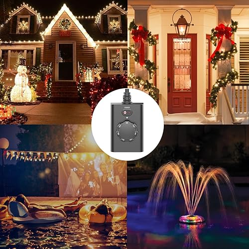 Miniatura 6 de New One Paquete de 2 temporizadores de luz para exteriores con sensor, enchufe impermeable del atardecer al amanecer con 2 tomas de tierra,