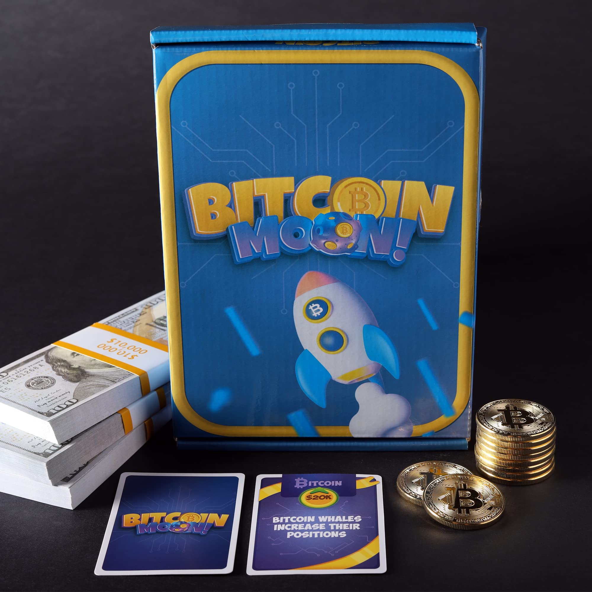 Amazon.com: RNK Gaming Bitcoin Moon! Un juego de cartas coleccionables y  minería de criptomonedas : Juguetes y Juegos