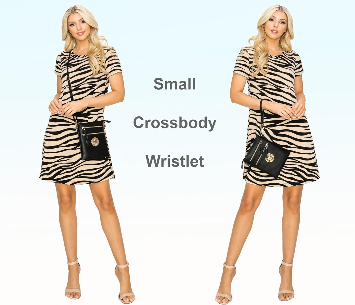 Solene Small Multi Zipper Pockets Crossbody Bag with Detachable Wristlet - Image 5