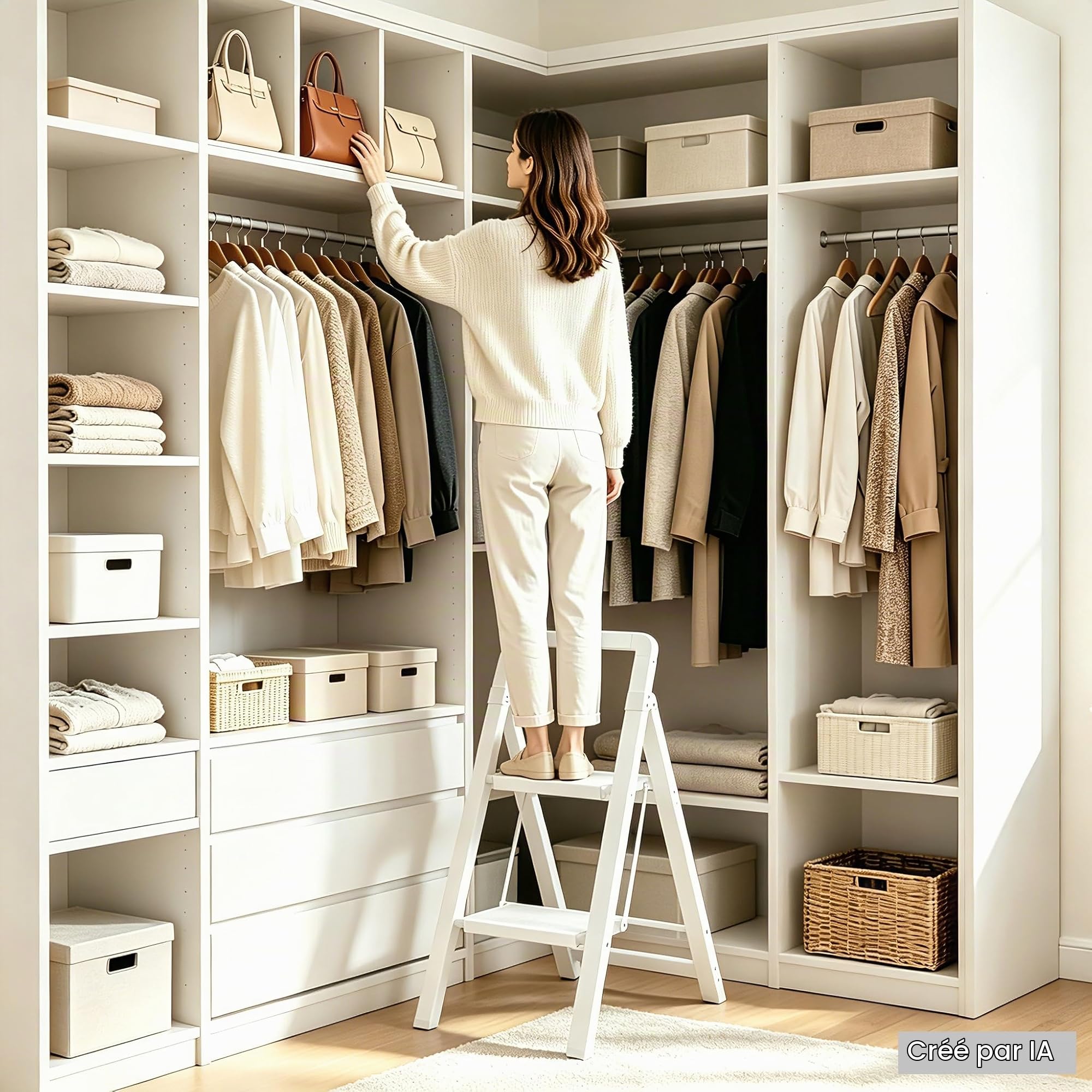 Escabeau Pliable à 2 marches en Aluminium, antidérapant, Portable, Robuste pour la Maison et la Cuisine, Le Bureau, 150 kg