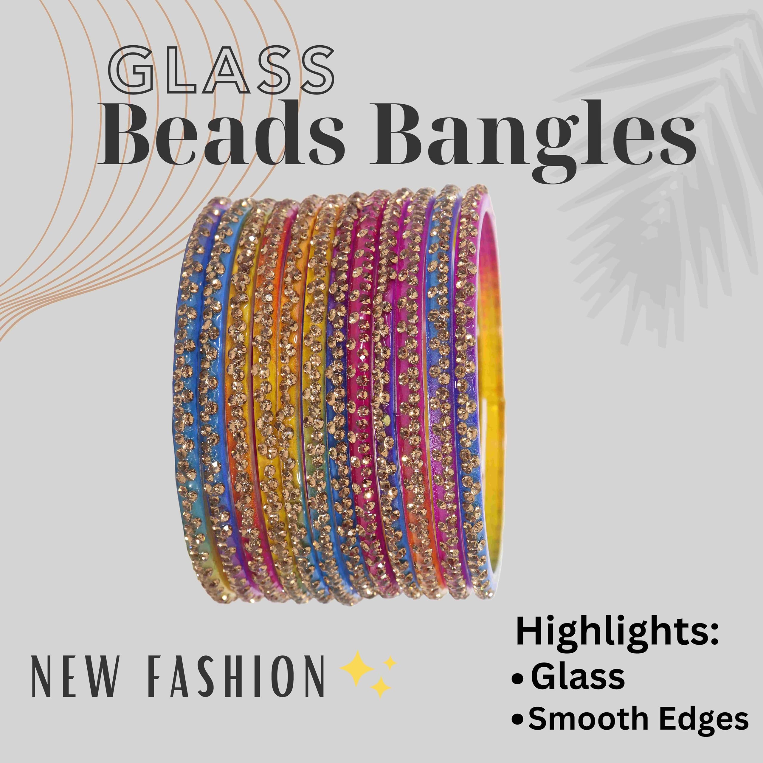 Red Stone Glass Bangle Set Kaanch ki Chudi Kada Bangles Fancy