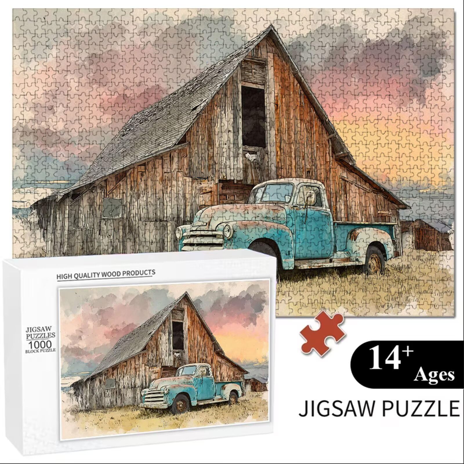 5000 Pezzi Puzzle Adulti - Auto & Azienda agricola - Fabbricazione in Legno Robusto (Forma Classica) - Decorazione Murale con Poster - Prodotto Riservato ad Adulti e 14 Anni in Su (181x105cm) P3#364