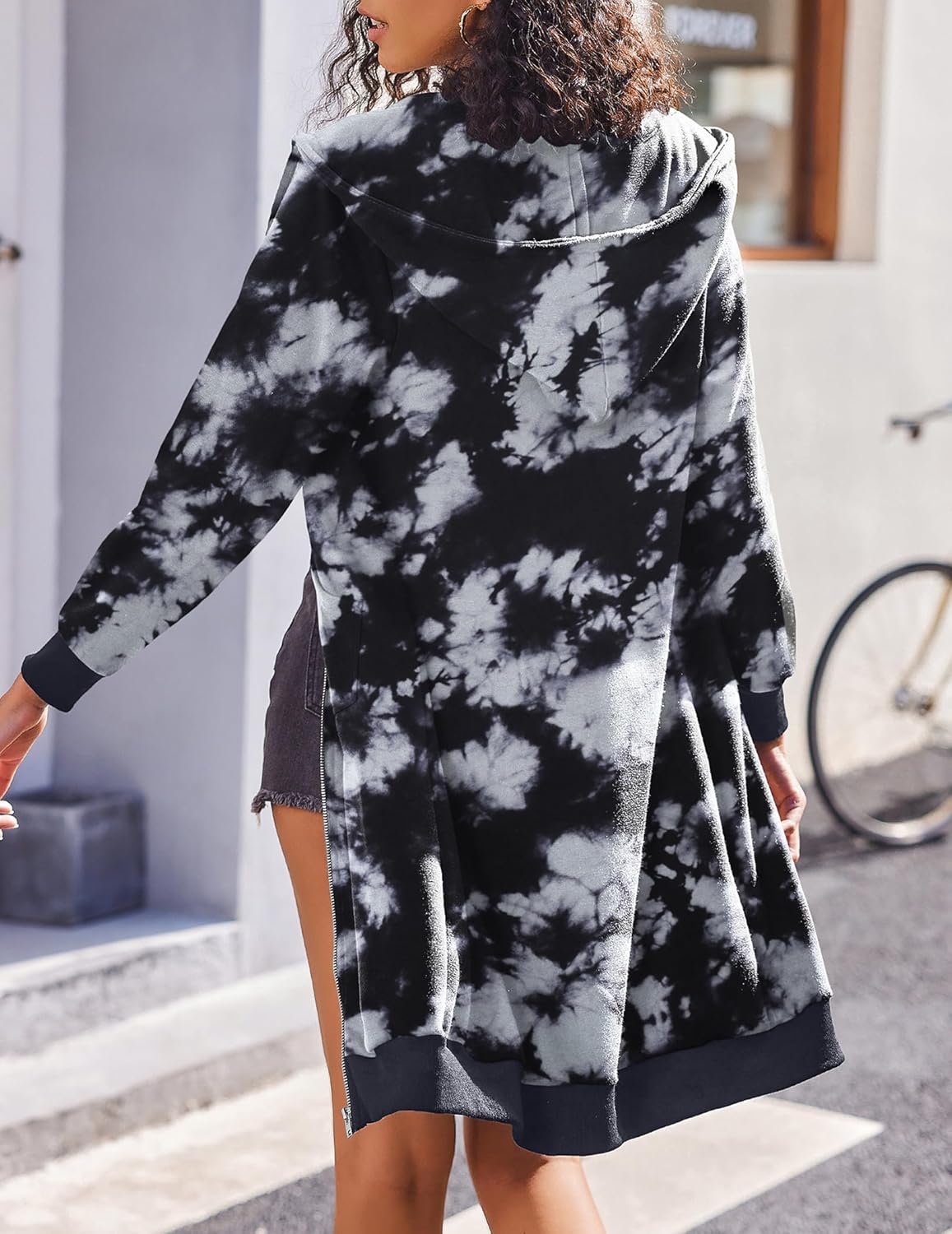 ELESOL Women Casual Zip up Fleece Hoodies Tunic Sweatshirt Long Hoodie Jacket S-XXXL - Image 6