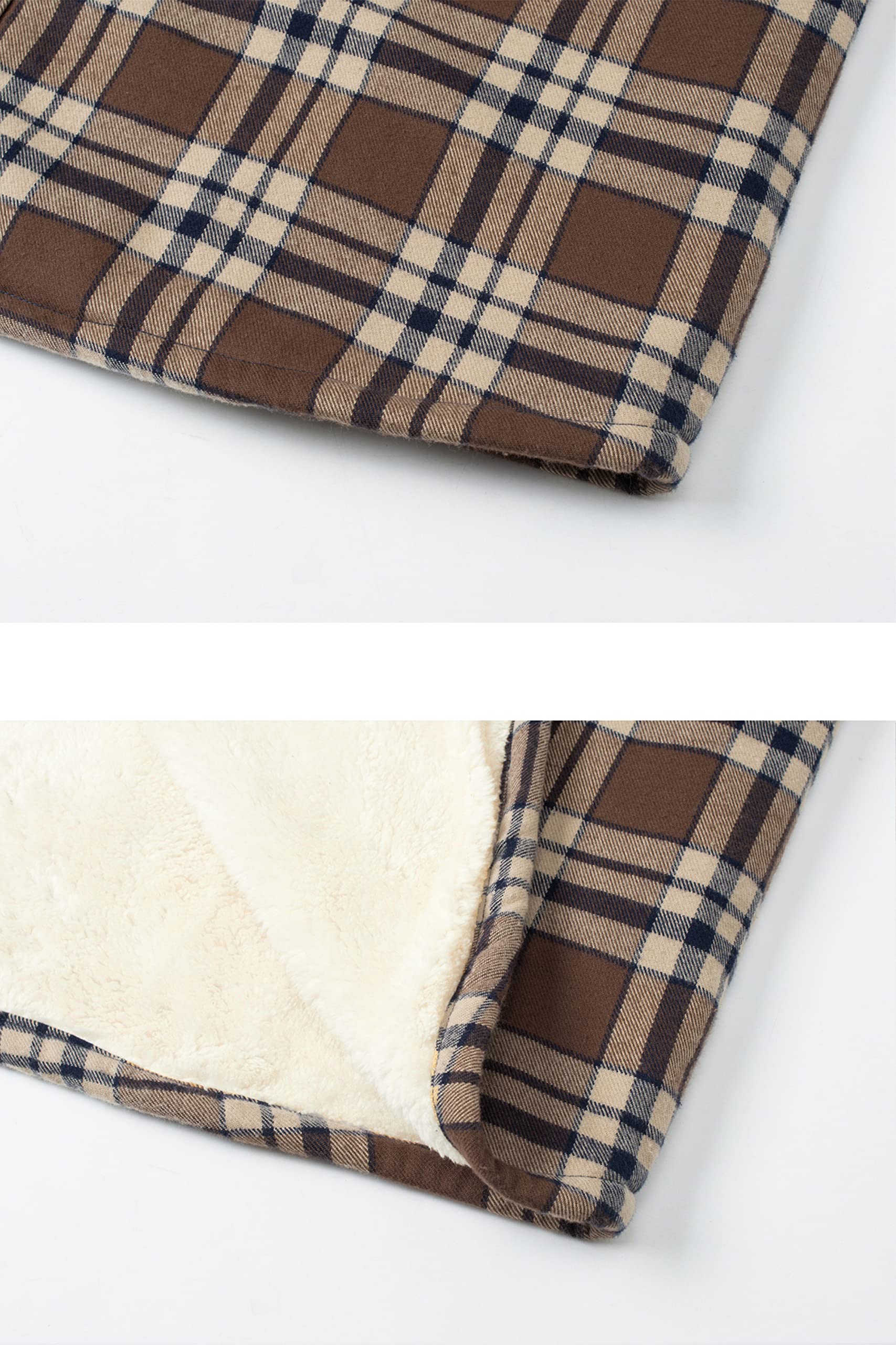 TACVASEN Uomo Camicia Termica in Pile Camicia di Flanella Camicia da Boscaiolo Casual Giacca