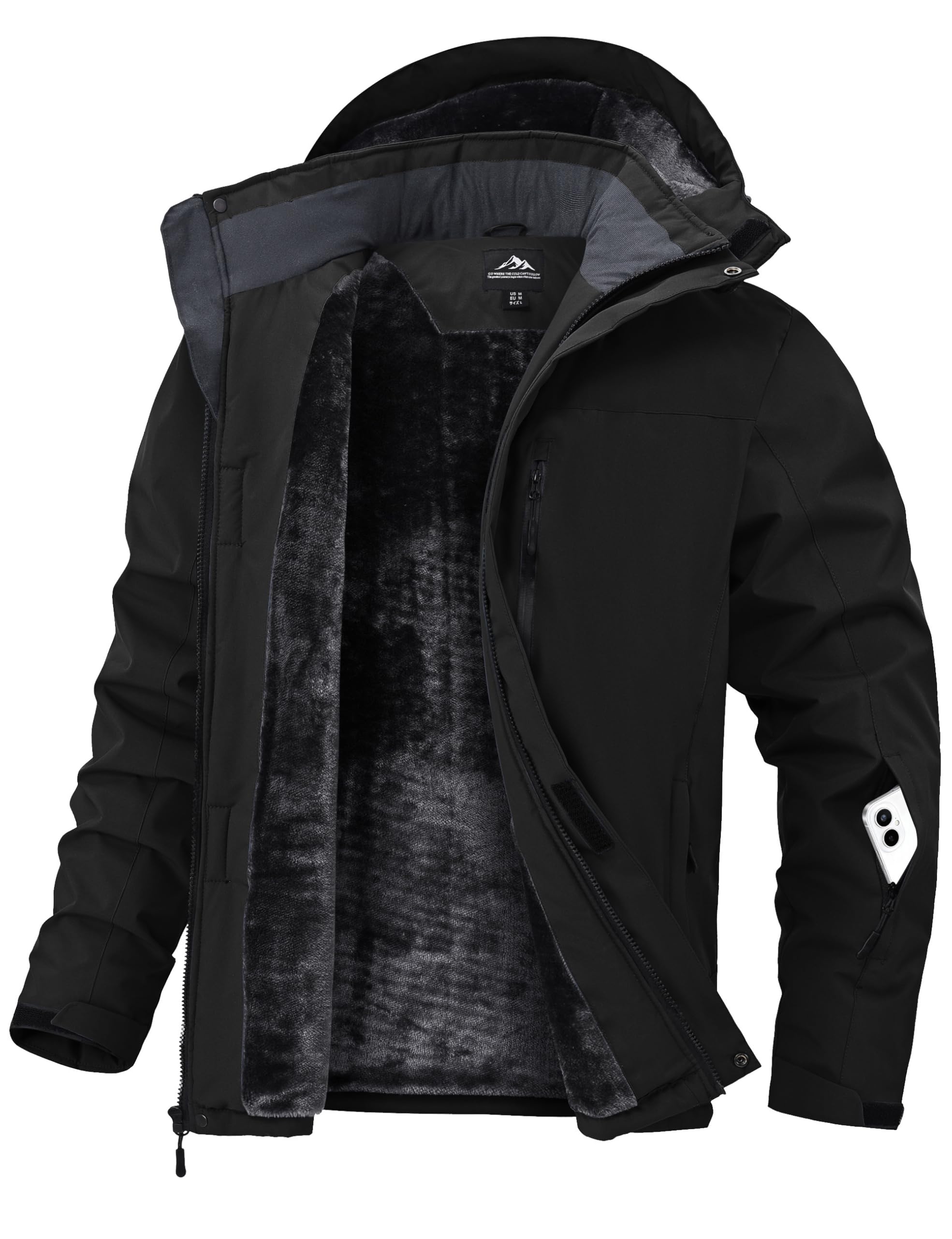 Zoofly Winterjacke für Herren Skijacke Warm Wasserdicht Outdoor jacken Männer Winddicht Snowboardjacke mit Abnehmbarer Kapuze