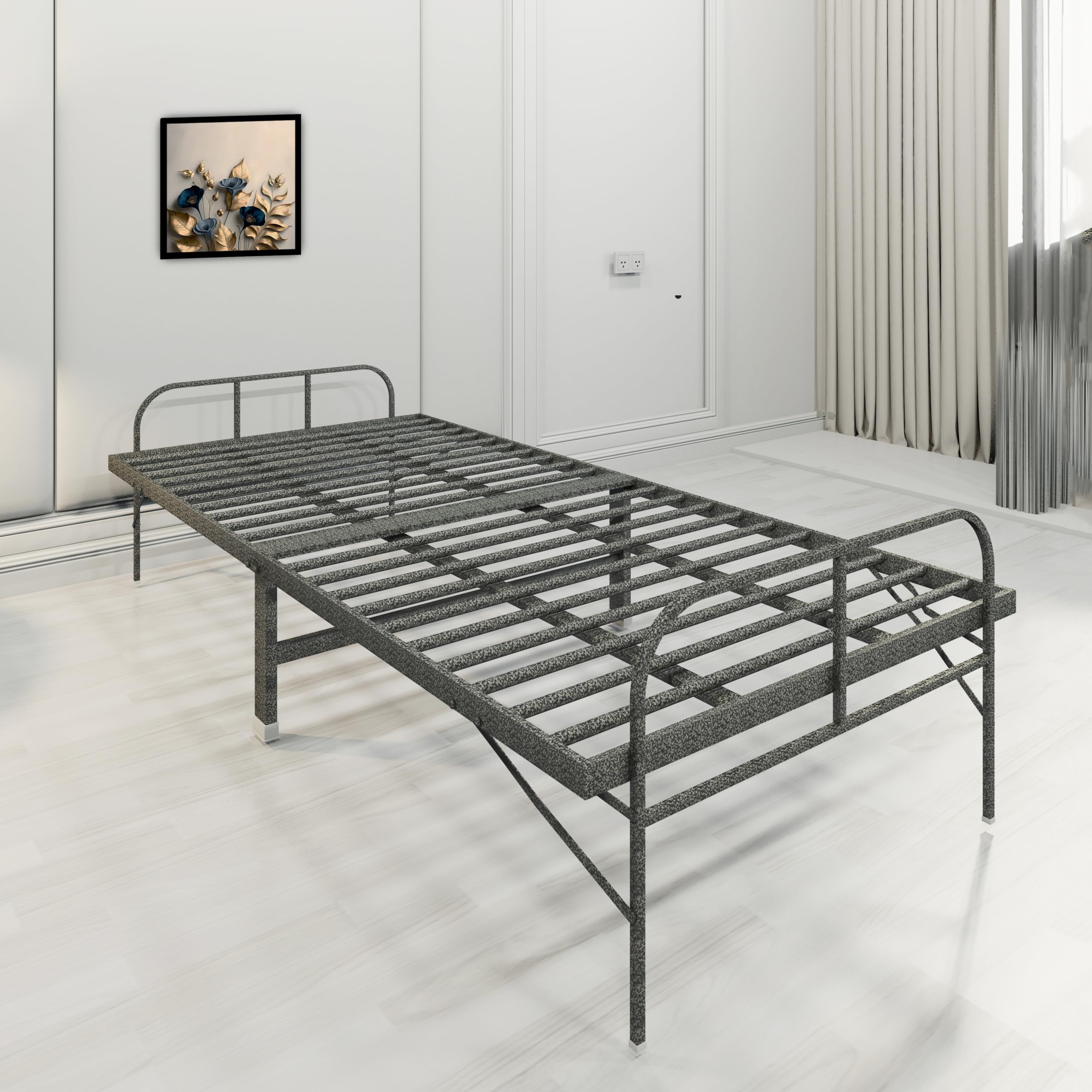 PS PARVESH SMART� (5 Year Warranty Metal Platform Folding Bed for Home (Size 2.5x6.25)-image-34