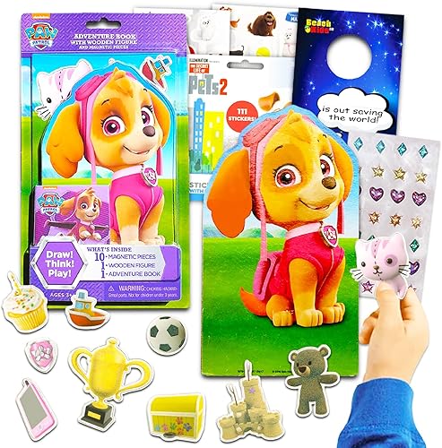 Juguete magnético de creaciones de Paw Patrol Paquete con 40 piezas magnéticas de juego de la Patrulla Canina más calcomanías y más para niños