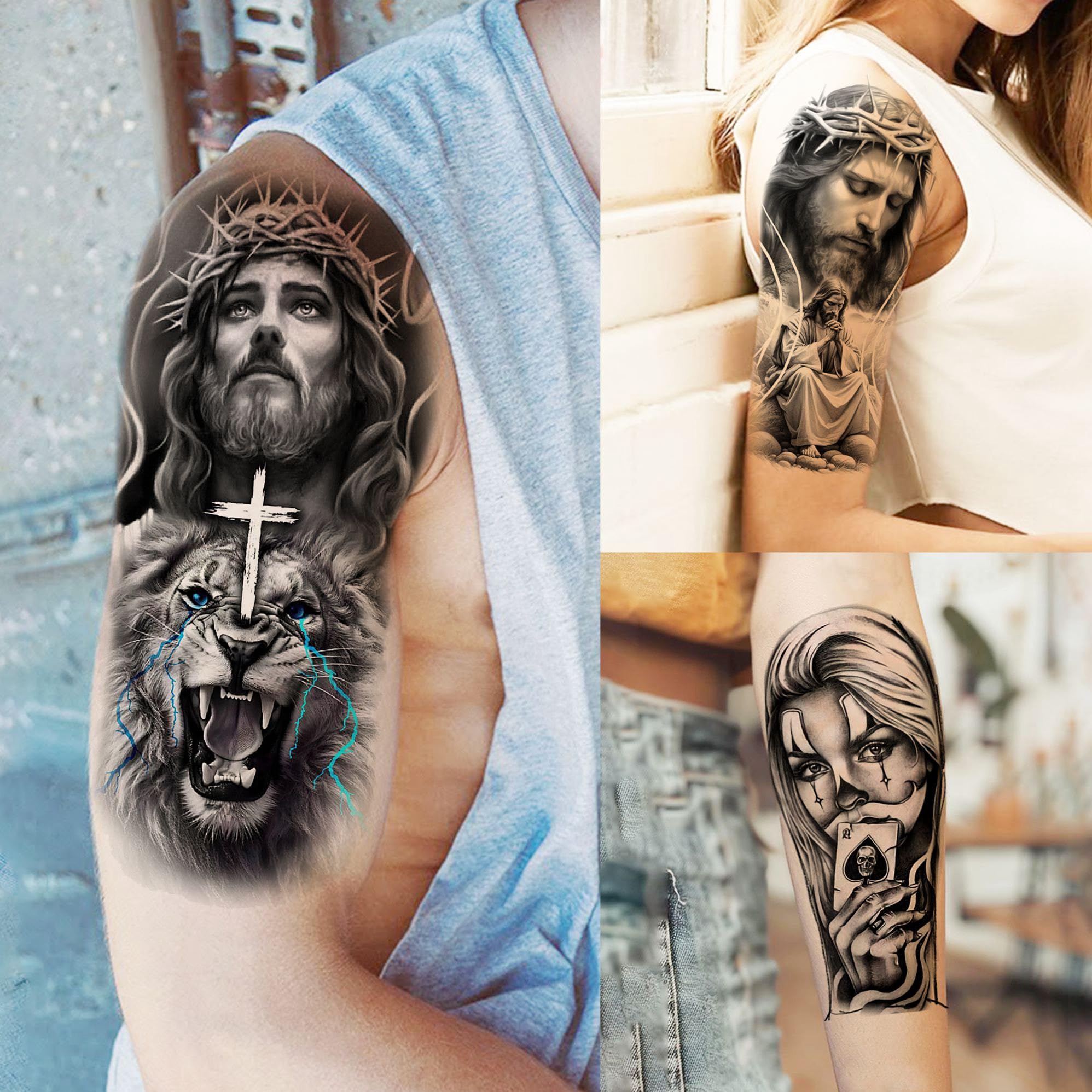 73 Sheets Halloween Chicano Temporary Tattoos for Women Men Adults Cholo Chola Long Lasting Guadalupe Tattoo Stickers Religion - Image 3