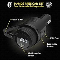 Vista 2 de Scosche BTFM5 - Kit de manos libres Bluetooth para coche con transmisor FM digital y puertos de carga USB de 12W duales para vehículos