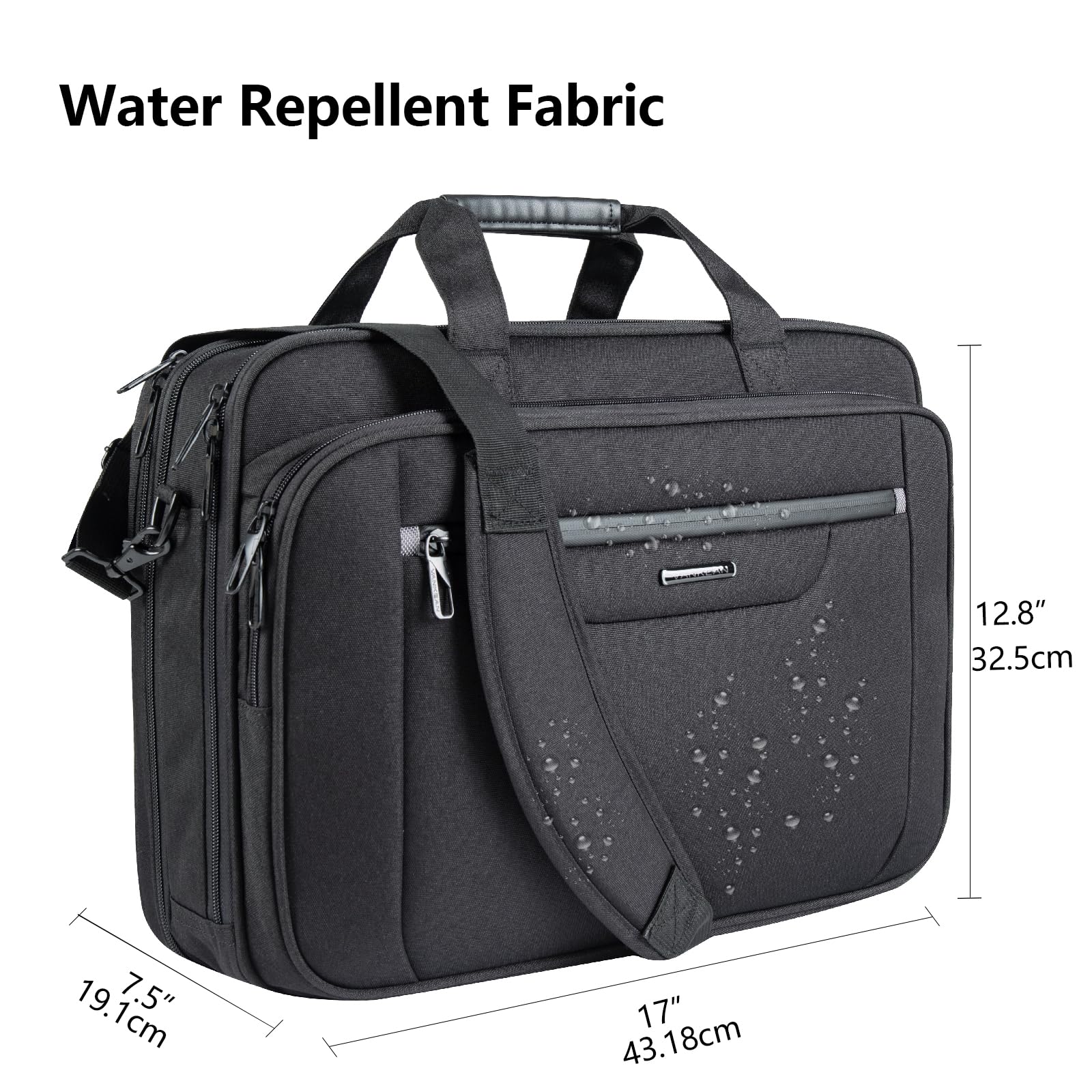 VANKEAN Valigetta per laptop di alta qualità, adatta per laptop fino a 17,3 pollici, borsa a tracolla estensibile e idrorepellente per uomini e donne