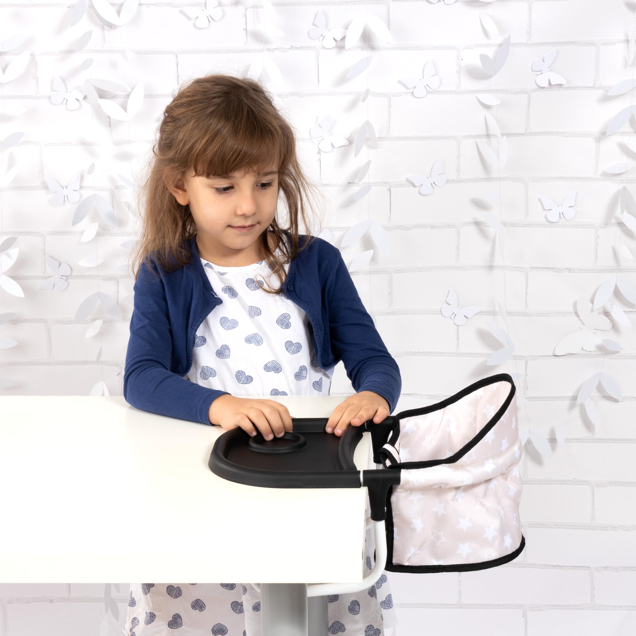Bayer Design 65931AA Siège de Table pour poupées, siège avec Plateau intégré, pour poupons jusqu'à 46 cm