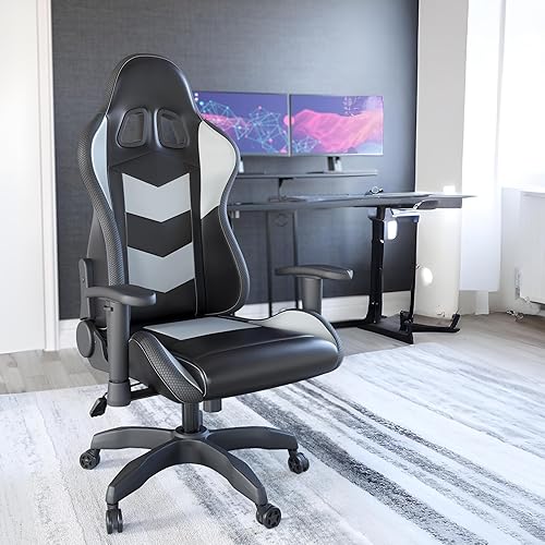 Miniatura 9 de Signature Design by Ashley Lynxtyn - Silla giratoria para juegos de oficina en casa con iluminación LED, color negro y gris