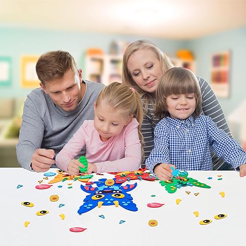 Miniatura 5 de VKPI Kit de regalo de 4 piezas de espuma EVA, creativo para hacer tu propio dragón, proyectos de manualidades de papel de espuma de dibujos animados