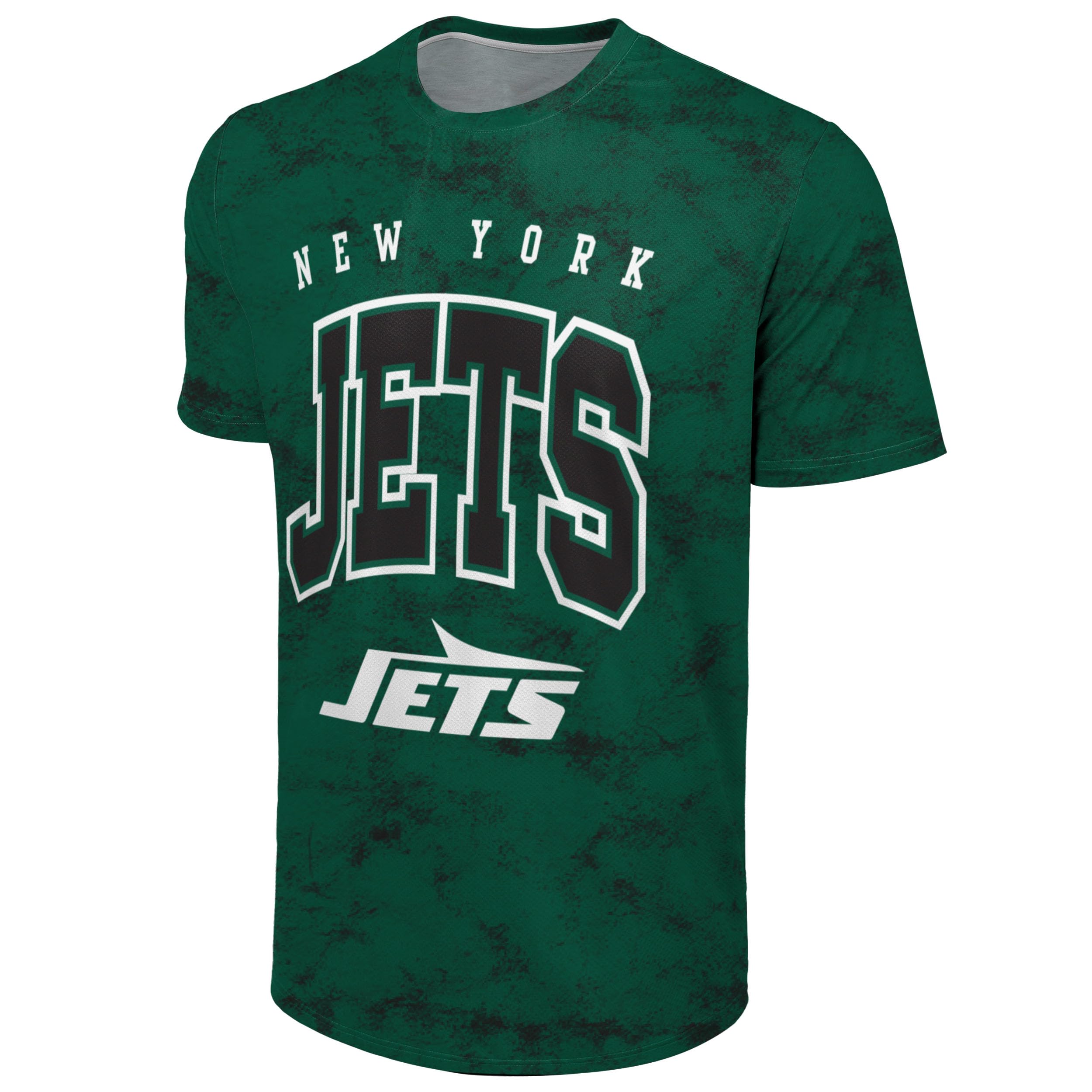 FOCO NFL Men's Officially Licensed Big Logo Wordmark Camo Performance Game Day Team Color Crewneck T-Shirt, New York Jets - Green, XL