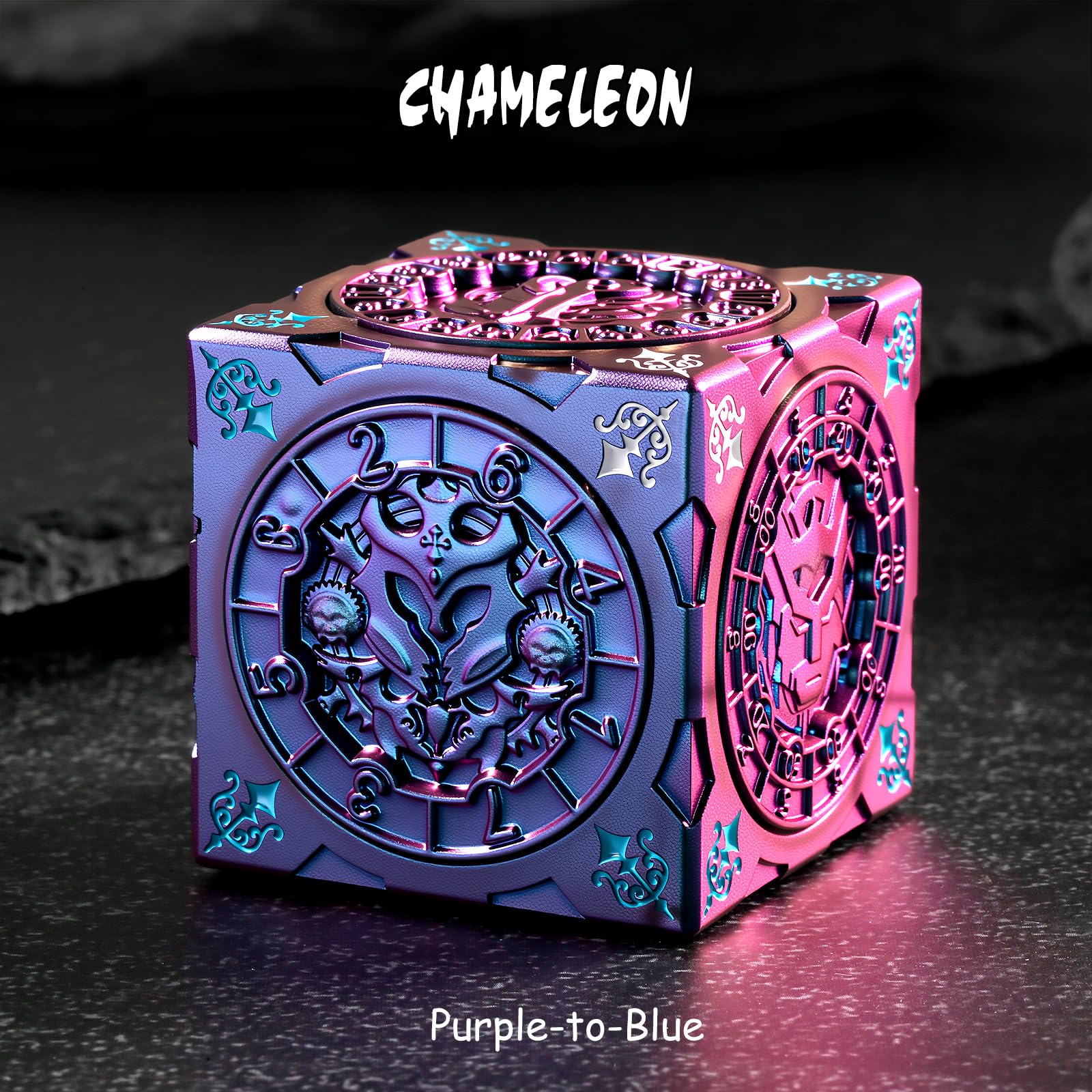 DNDND Purple-to-Blue Chameleon Multi-Functional Spinner DND Dice - Image 2
