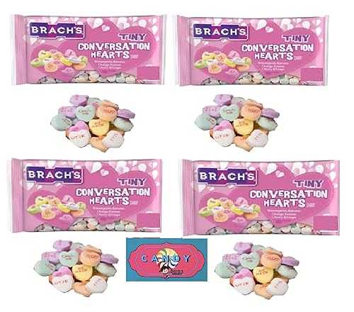 Brachs Tiny Conversation Hearts - Caramelos duros para el día de San Valentín cantidades a granel incluye caramelos de mantequilla de San Valentín