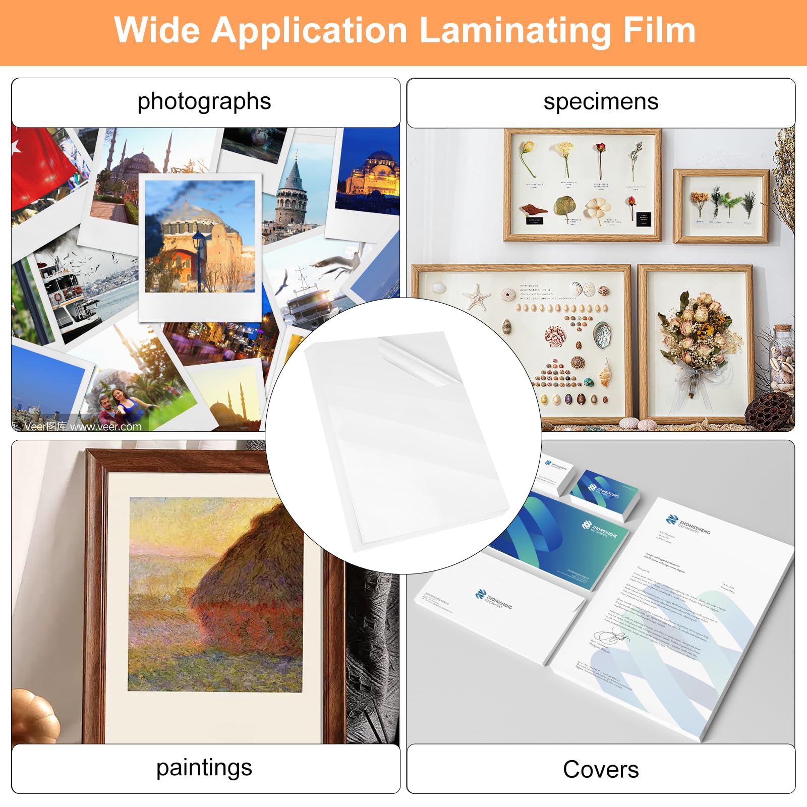 HENGBIRD películas de laminación A4 mate – 25 piezas de película de laminación en frío autoadhesiva A4 con raspador, película de laminación de PVC transparente impermeable sin dispositivo – película
