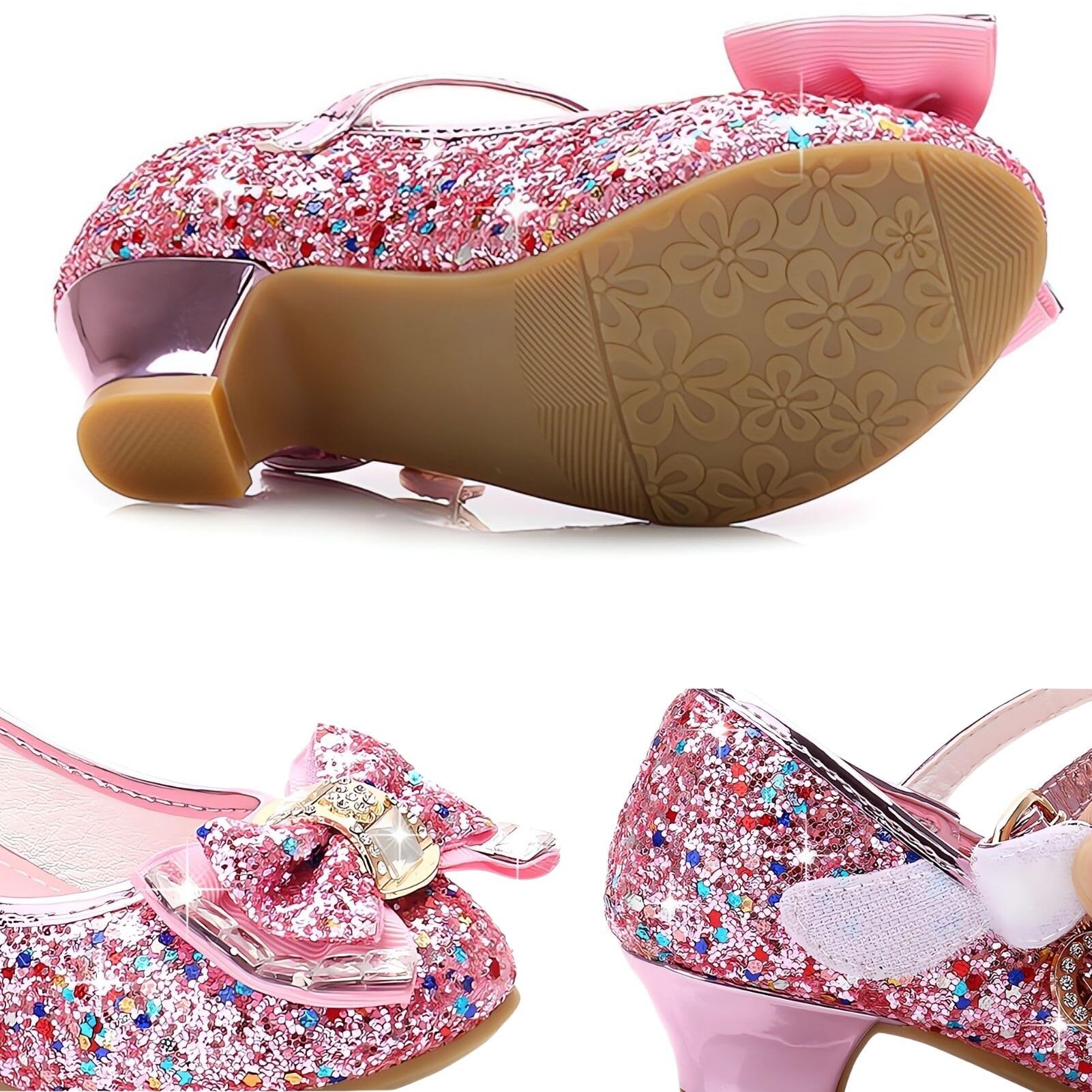 Zapatos Tacon Niña Disfraz Princesa Zapatillas Baile para Vestir Comunion