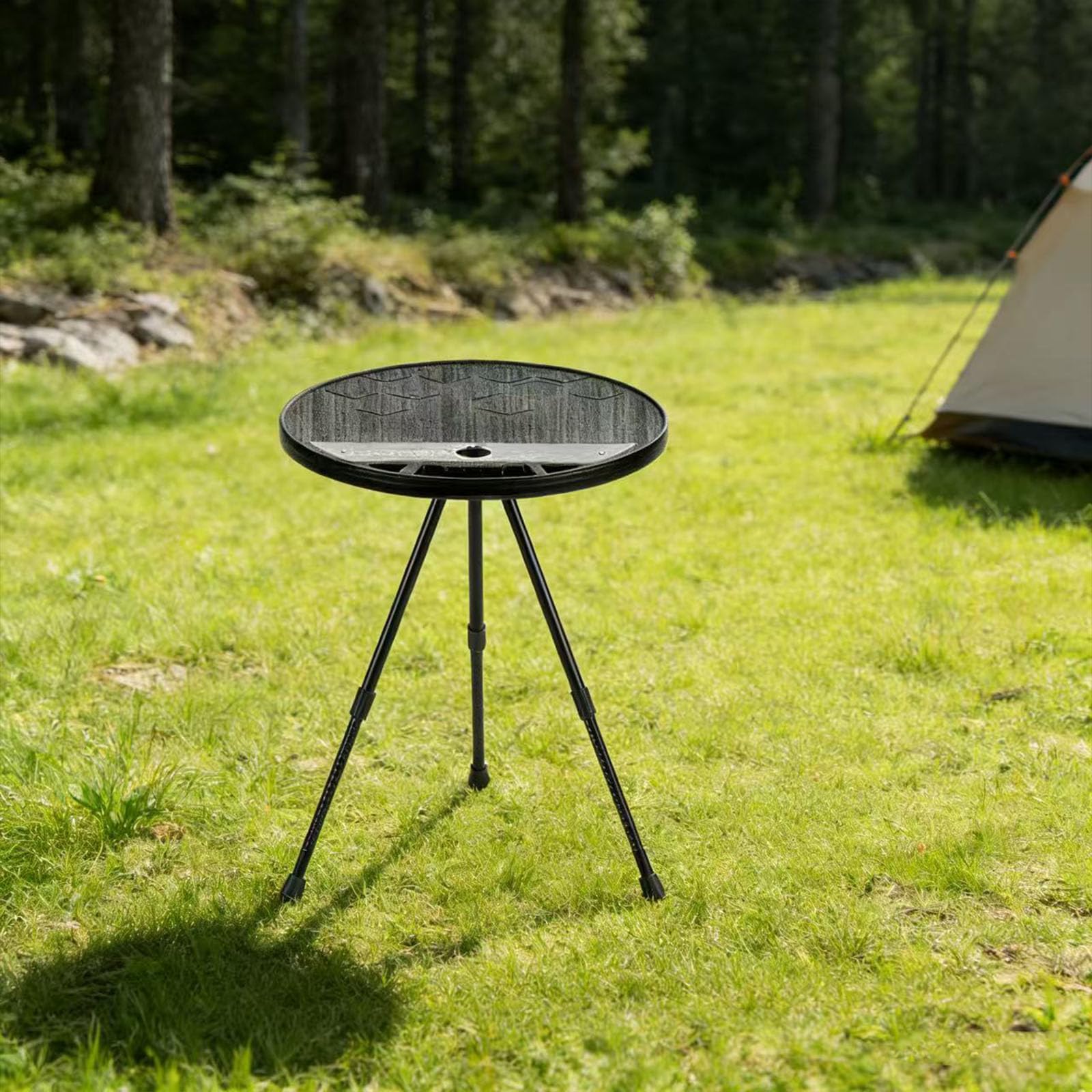 Amazon.co.jp: Pedoleco キャンプ丸テーブル 35.5-55cm高さ調節可能