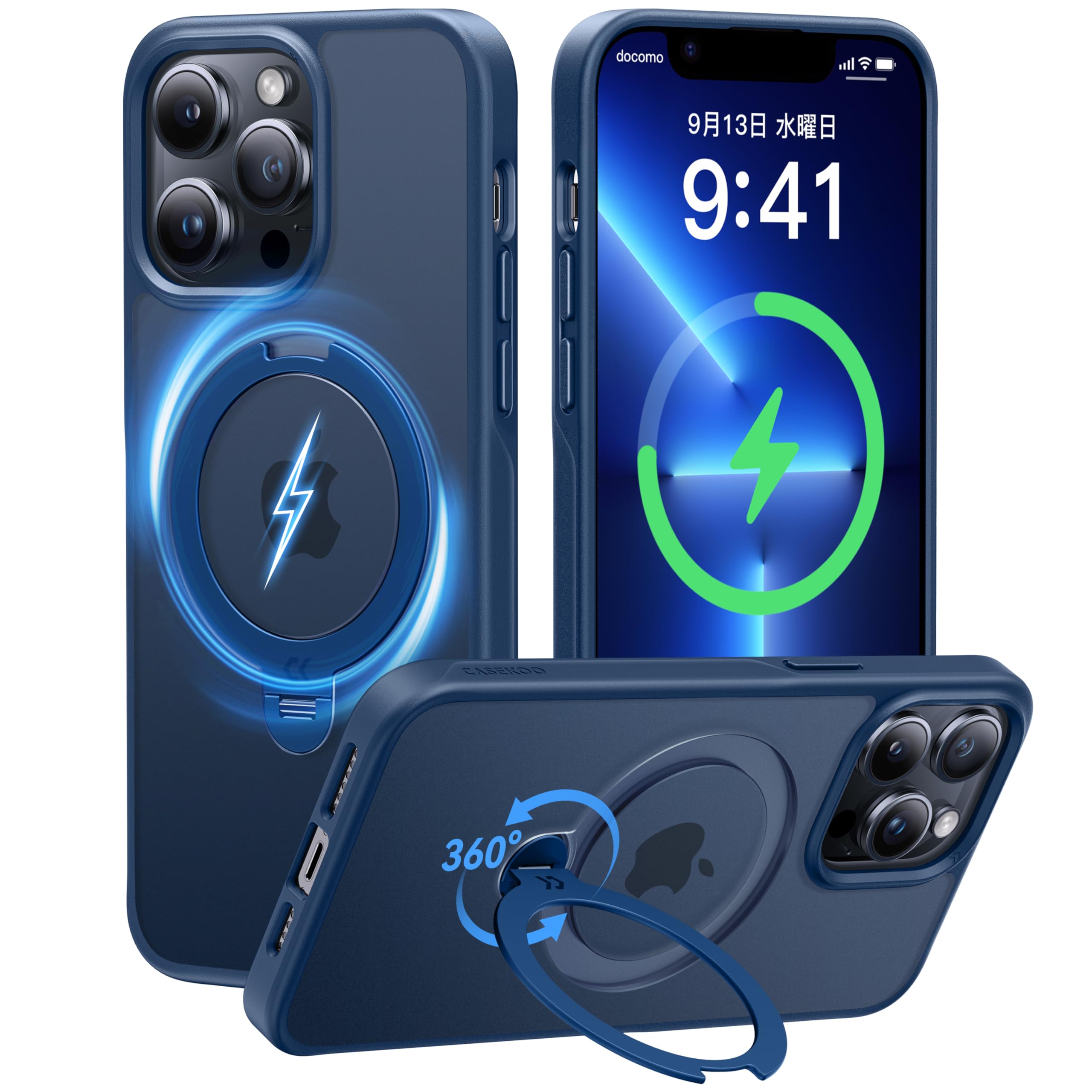 【サイズ:iPhone14/13用_色:ブラック】【4代目多機能360度回転スタ サイズ:iPhone13/14用_色:ブラック】【4代目多機能360度回転スタ