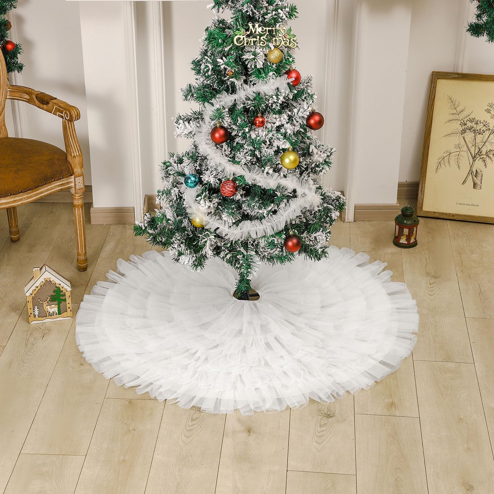 Weihnachtsbaumdecke Mit Puerto Rico-Flaggen-Design – 121,9 Cm, Inkl. Weißer Quaste, Für Festliche Stimmung