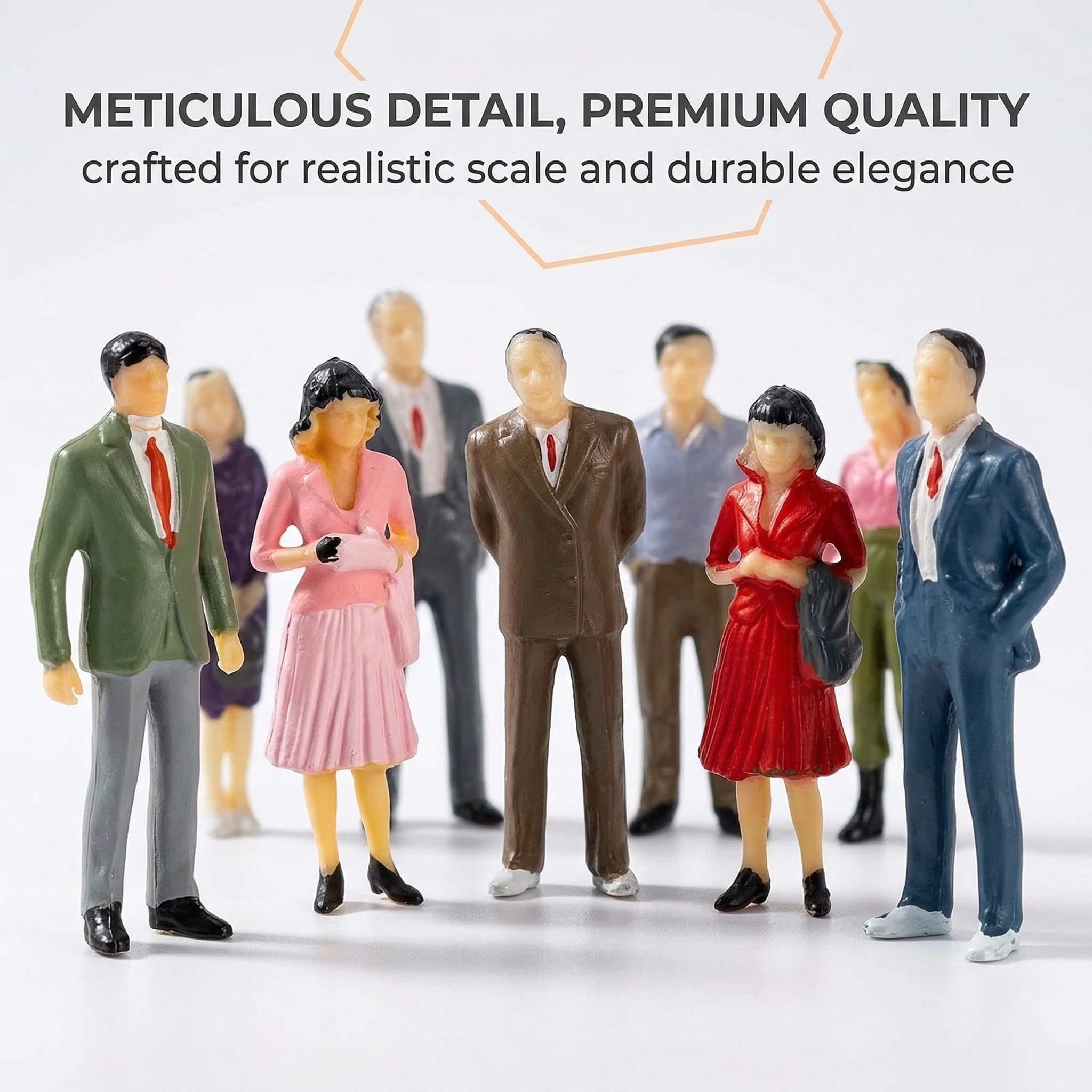 20 Pezzi Set di Miniature, Omini in Miniatura, Mini Persone, Piccole Figure Dipinte, Colorate in Diverse Pose, Modello di Persone in Plastico (Proporzione 1:50)
