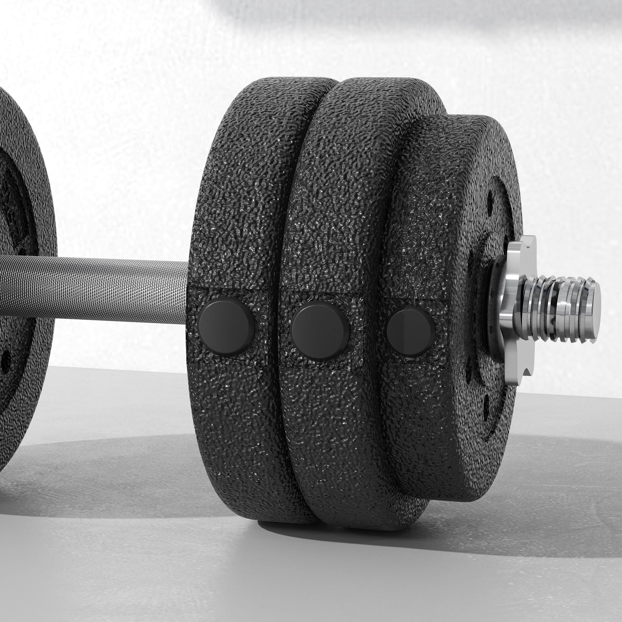 HOMCOM Juego de mancuernas ajustables de 30 kg, pesas de mano para el hogar, oficina, gimnasio, entrenamiento de levantamiento de fitness, color negro
