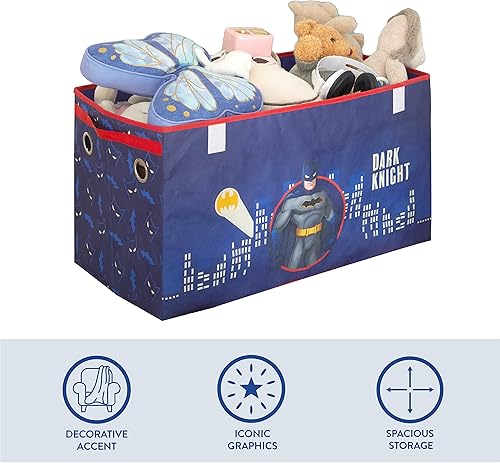 Miniatura 4 de Idea Nuova Batman - Baúl plegable de almacenamiento de juguetes para niños, duradero con tapa suave, 28.5 x 14.5 x 16 pulgadas