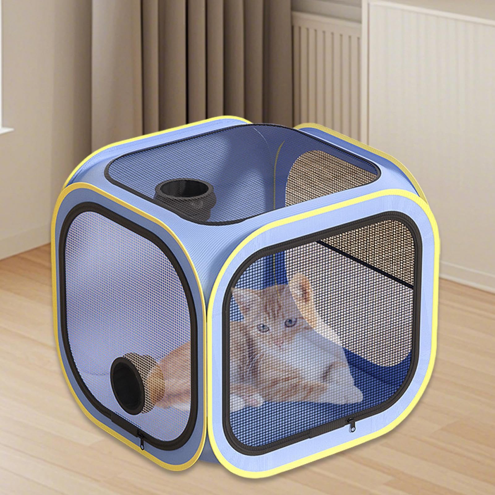 Séchoir pour Chat | Cage de séchage Pliable pour Chien - Boîte Automatique sèche-Animaux - pour La Maison, Le Bain, Les Magasins, Le Toilettage, Le Lavage, L'Extérieur, La