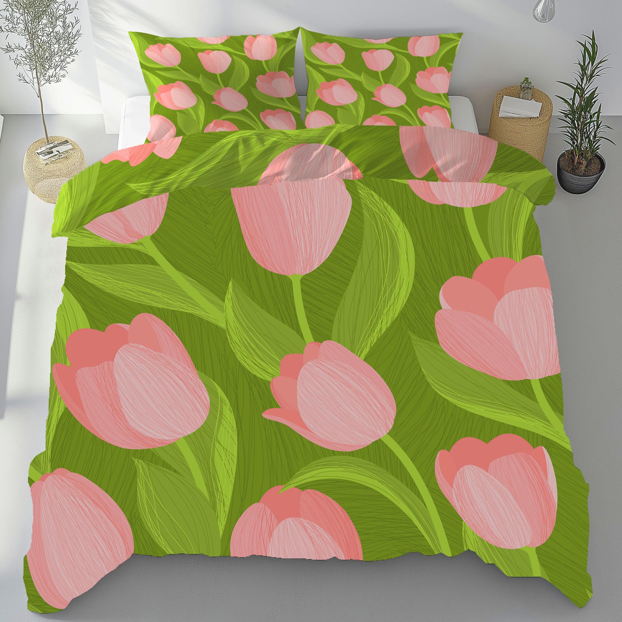 Housse de couette fleurs de printemps pour une chambre parentale cocooning
