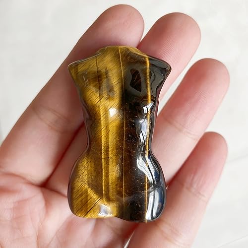 Vista 25 de Figura de cristal curativo de ágata india, escultura de figura femenina, 2 pulgadas, tallado, piedra de palmera, decoración de oficina Ágata