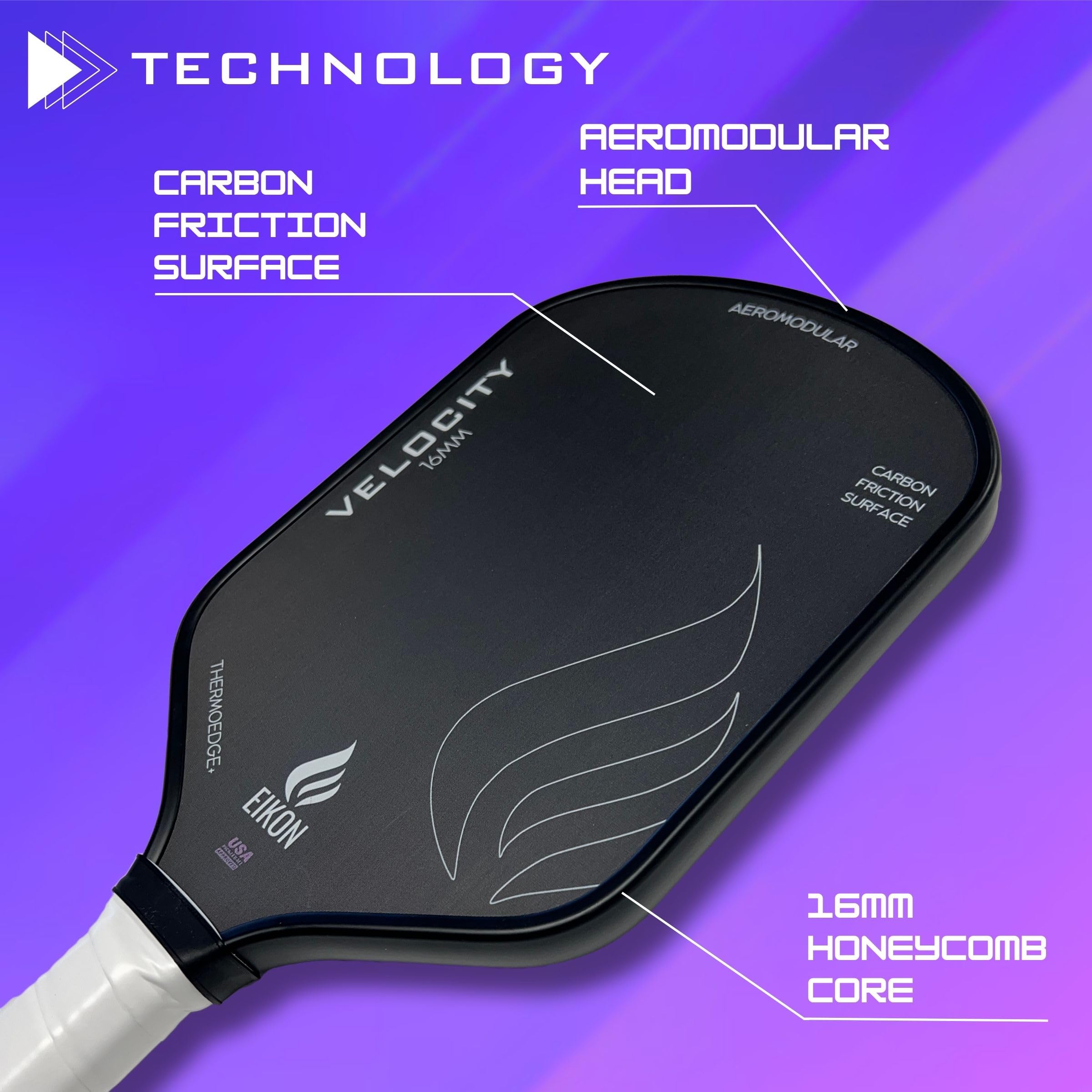 Eikon Odyssey Carbon Fiber 16mm Pickleball Paddle