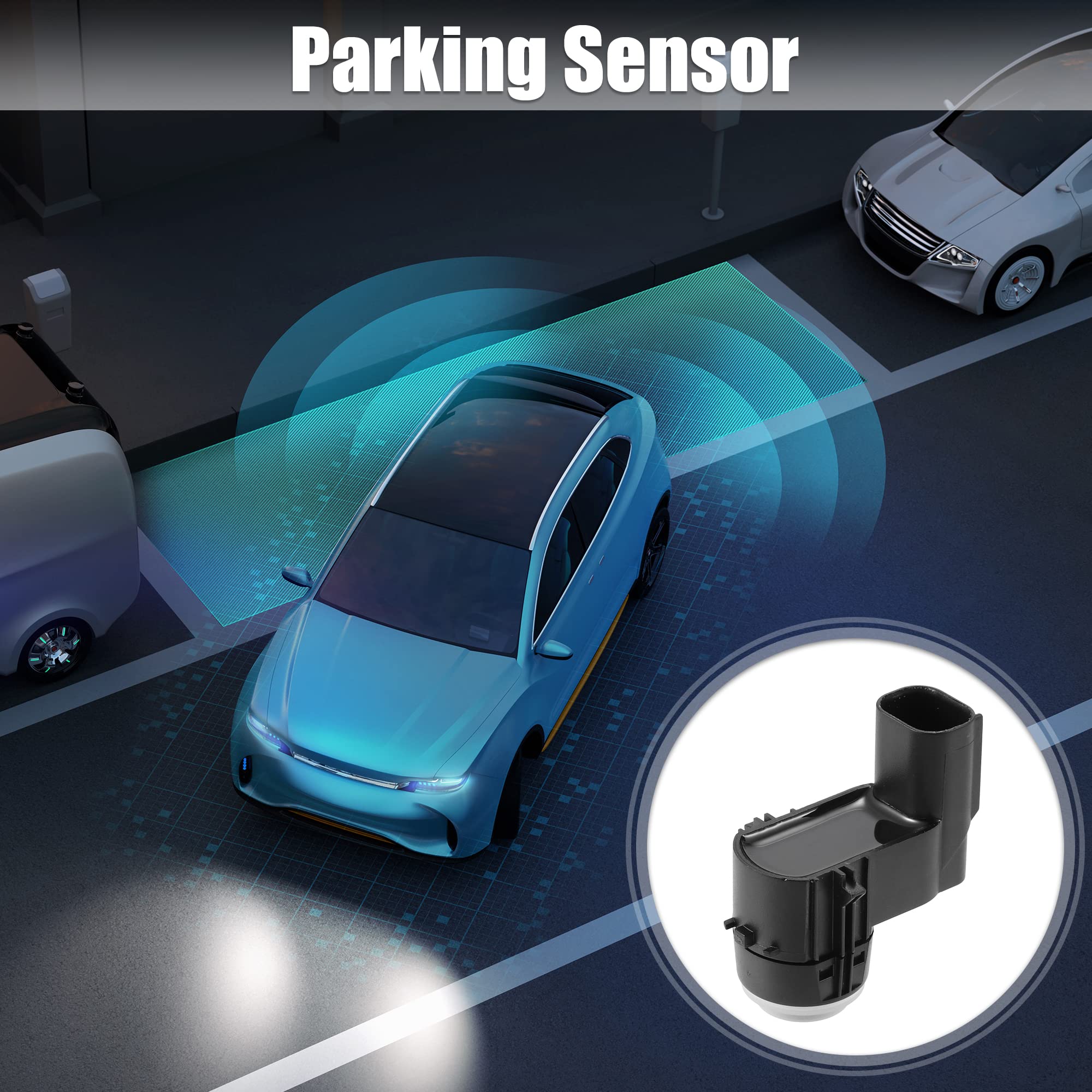 X AUTOHAUX 1pcs PDC Parking Assist Sensor 9677782977 for Peugeot 3008 2008-2016, Black, 1.85''x1.69''x0.98'' - Image 3