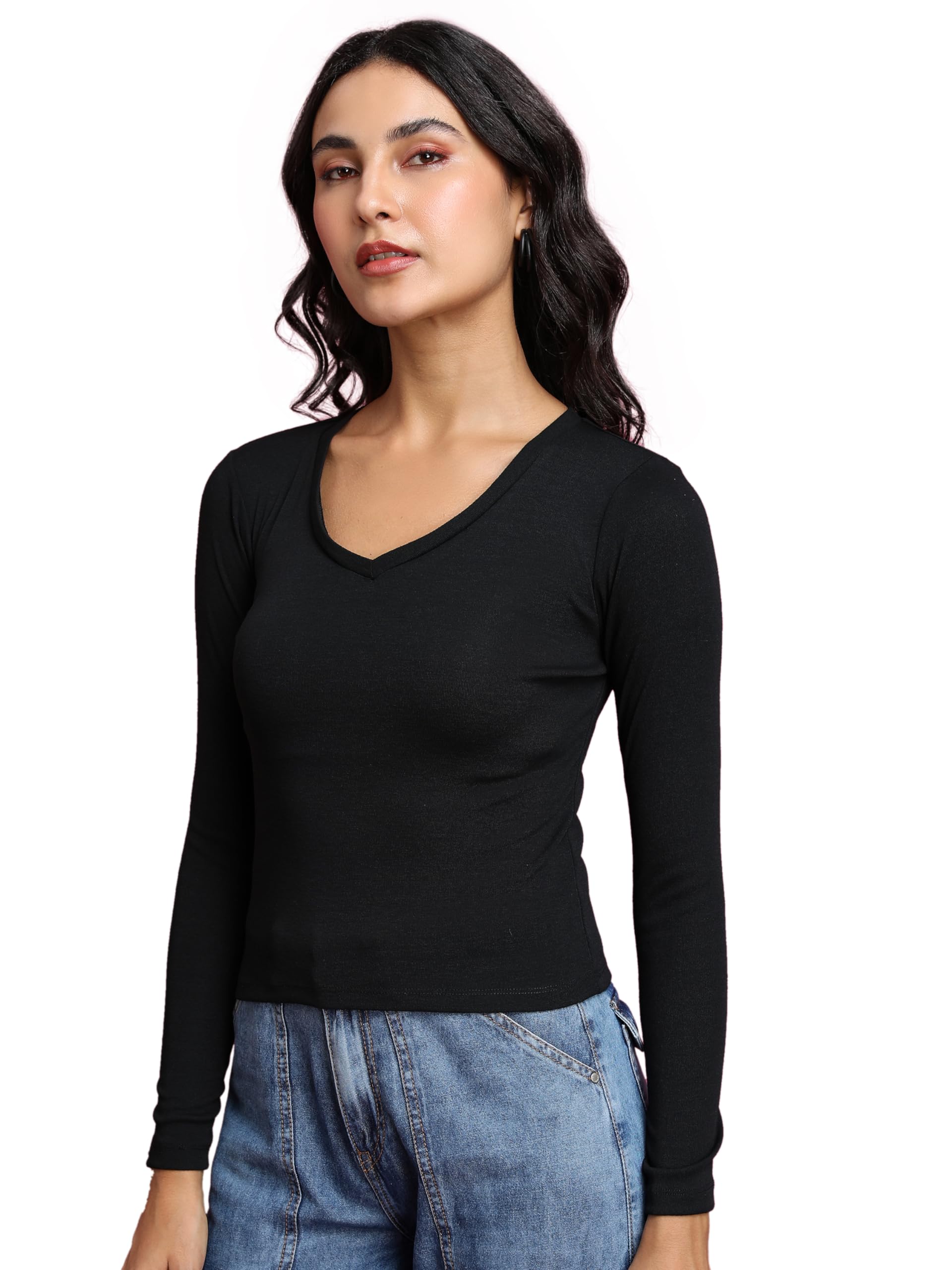 Ketch Women's Polyester Slim Fit Top in neutral