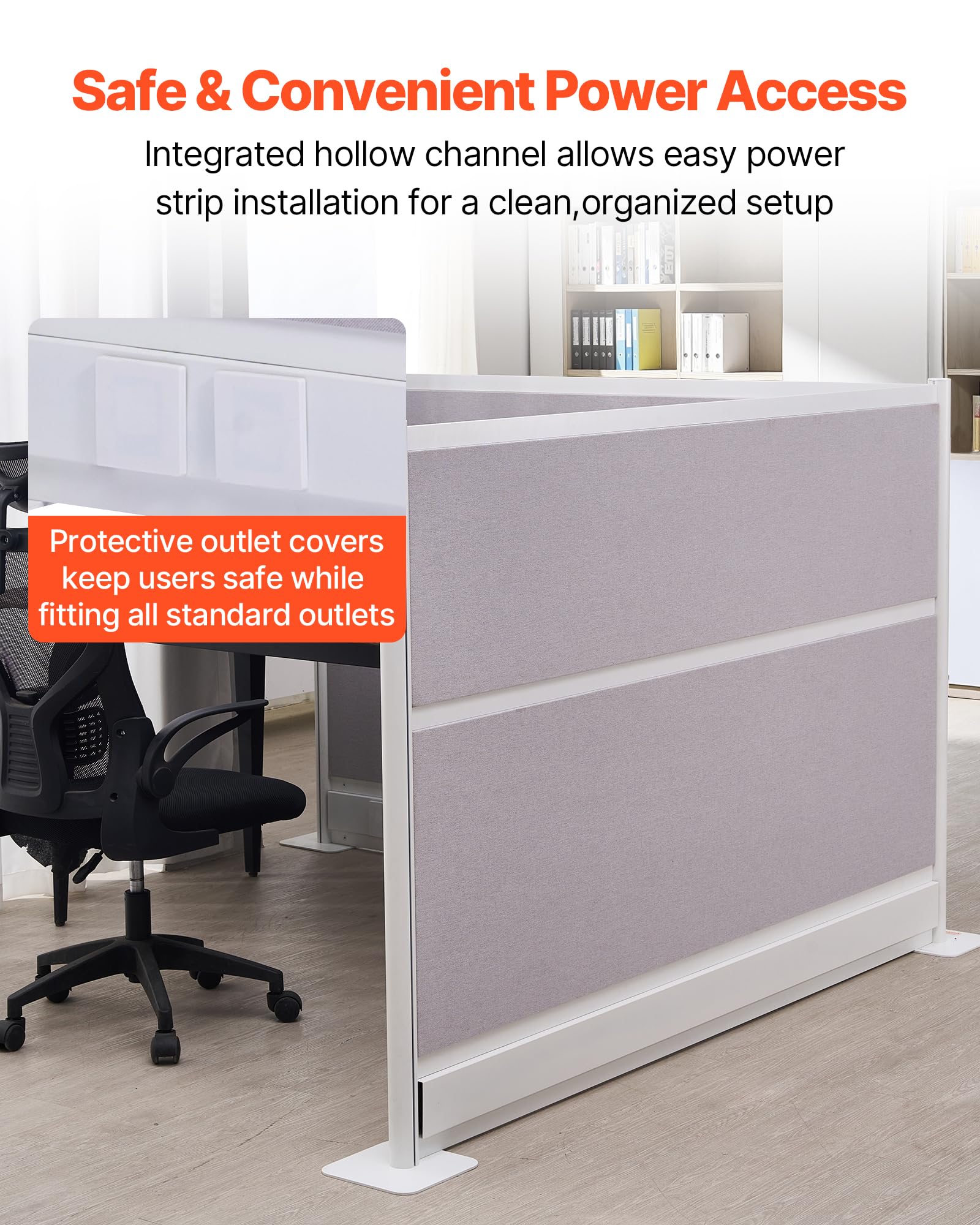 VEVOR Trennwände, Sichtschutzwände, 2er-Pack, 183 x 122 cm, Raumteilerwände, PET-Arbeitsplatz-Wandschirm mit Steckdosenabdeckungen, freistehende Paravents für Büro, Bibliothek, Schule