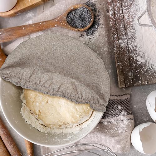 Miniatura 2 de Patelai 10 fundas reutilizables para tazones en 5 tamaños, tela elástica, fundas elásticas para tazones de almacenamiento de alimentos, tapas de