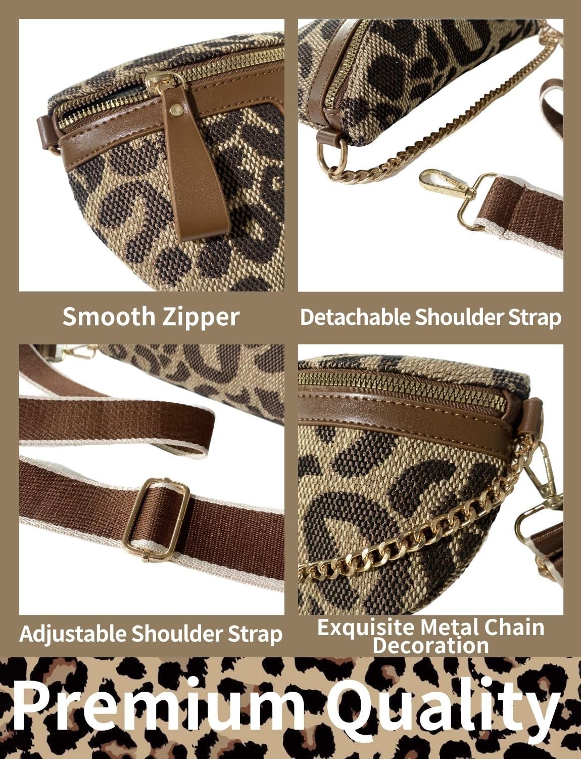 Leopard Print Purses For Women Cheetah Purses Small Shoulder Bag Vintage Handbag Crossbody Bags Clutch - Image 7