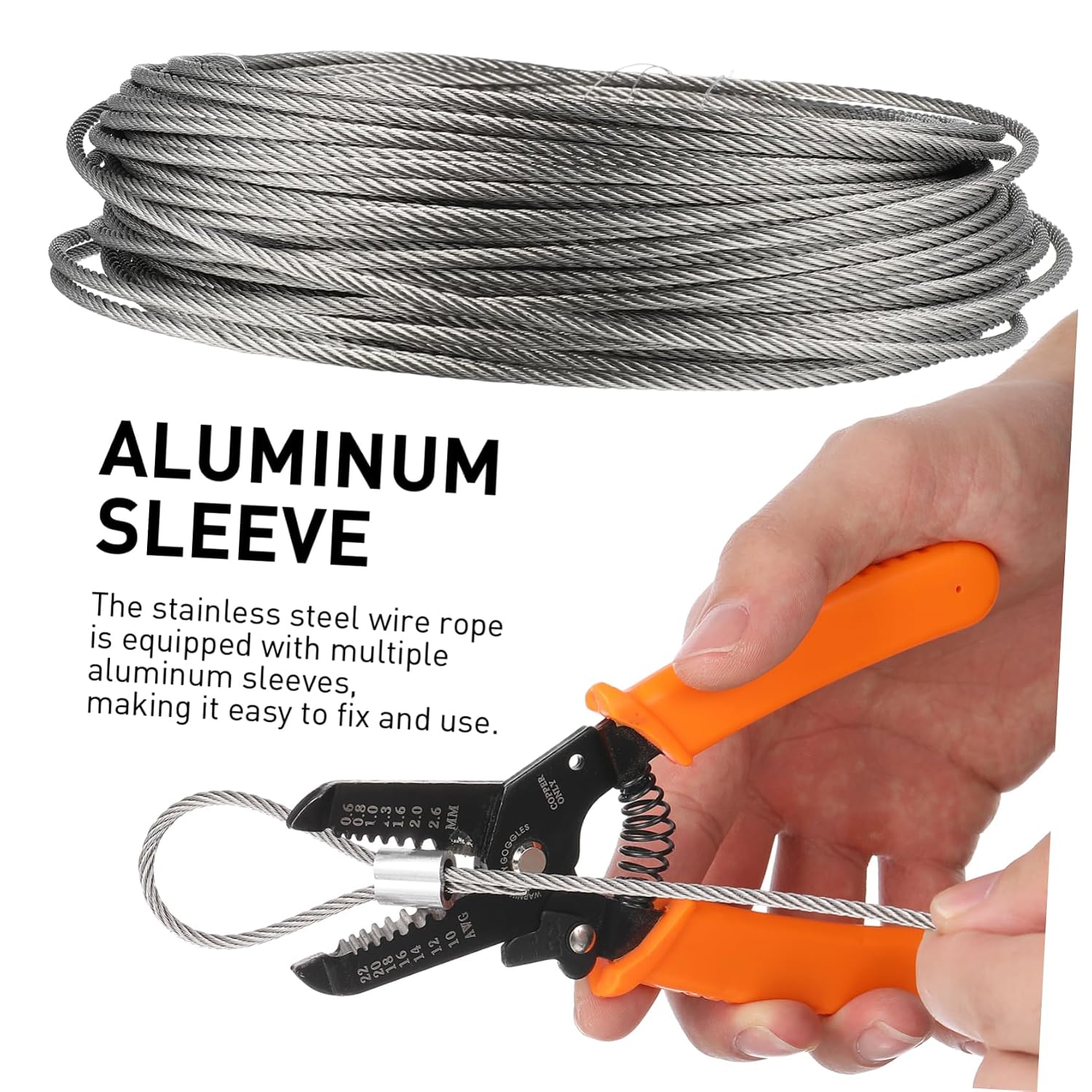 PRETYZOOM Strong 304 Stainless Steel Wire Rope 100ft Wire Cable Rope Fence Craft Steel Garden Use