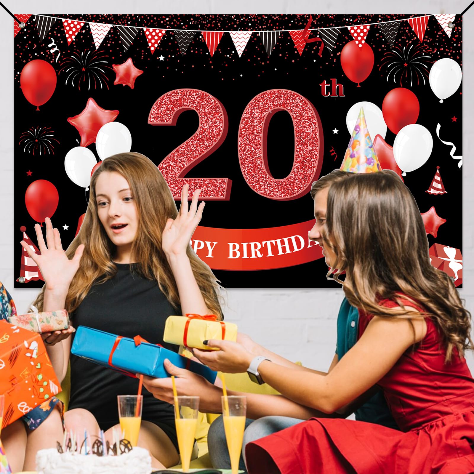 Guirlande Ballons Decoration Anniversaire 20 Ans Femme Arche Ballon 20 Ans Anniversaire Femme Violet Bannière Joyeux Annivers[H1403] - Maison