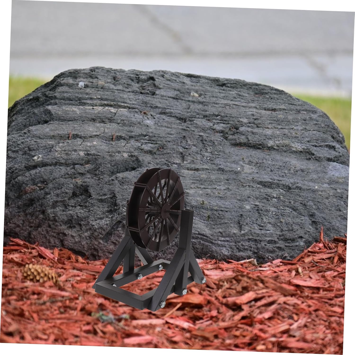 Happyyami DIY Waterwheel Bracket Set for Tabletop Fountain Outdoor Decor Running Water Wheel