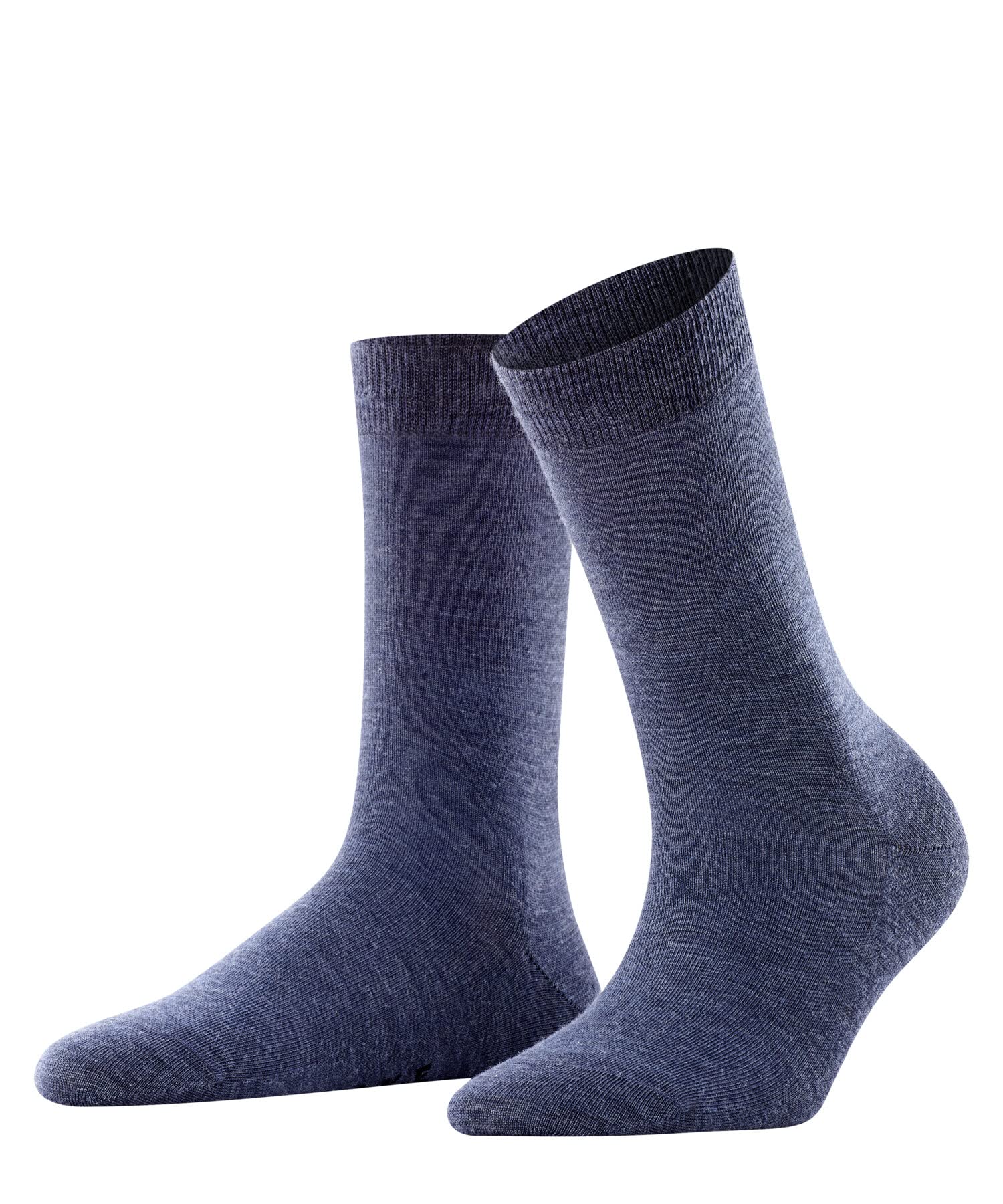 FALKE Women's Softmerino W So Wool Cotton Plain 1 Pair Socks, Blue Dark Melange 6688, 5.5-6.5