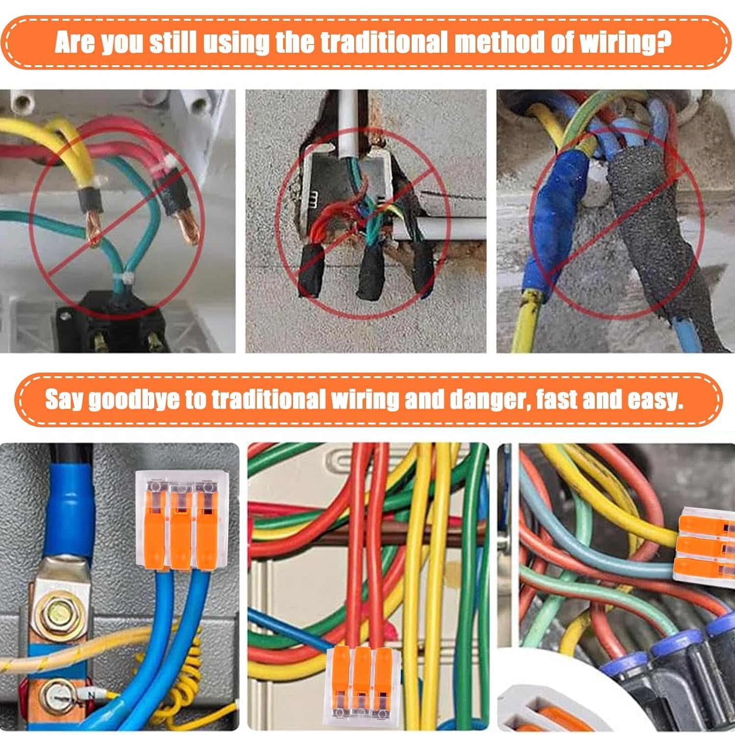 Kit De 60 Connecteurs électriques Rapides UieaMsio | 30 X 3 Entrées, 20 X 2 Entrées, 10 X 5 Entrées, Pour Fils 0.2-4 Mm² - 2