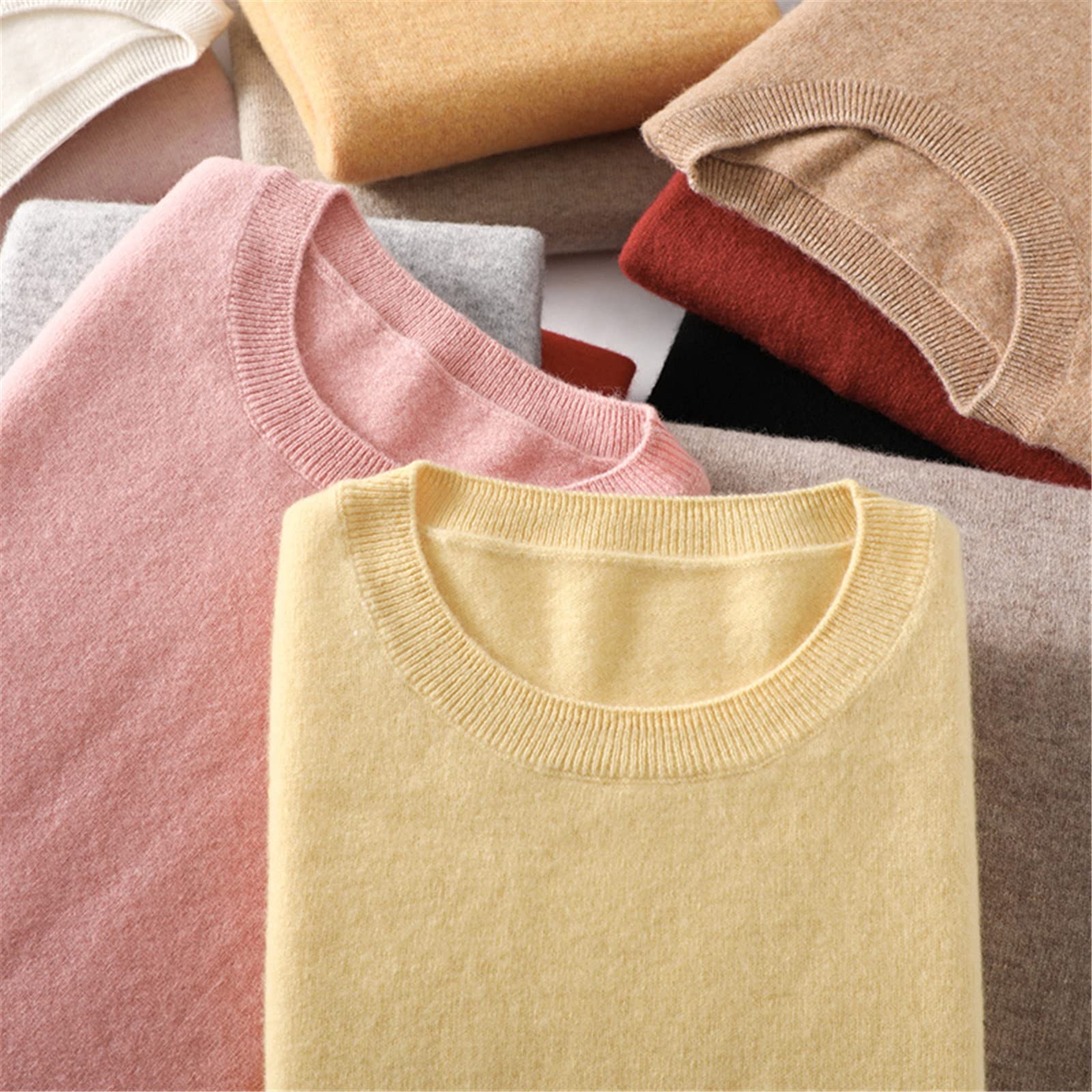 100% Lana Cashmere Maglione Donne O Collo Pullover Casual Maglia Top Autunno Inverno Cappotto
