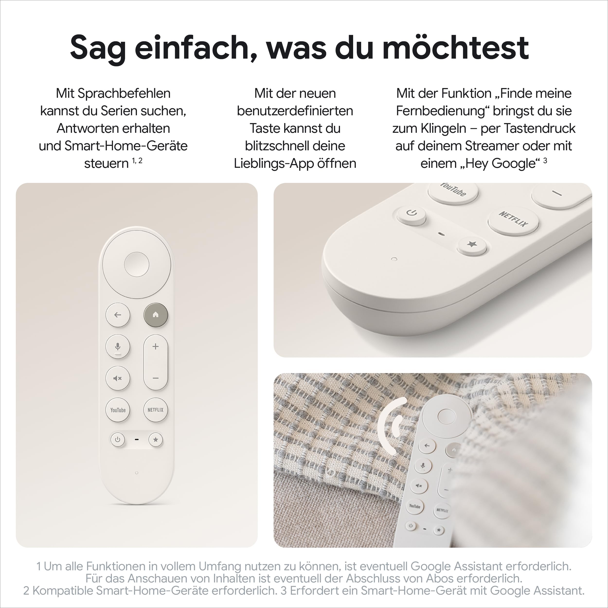 Google TV Streamer 4K 32 GB Porcelain – schnelles Streaming, Sprachsuche, 4K HDR