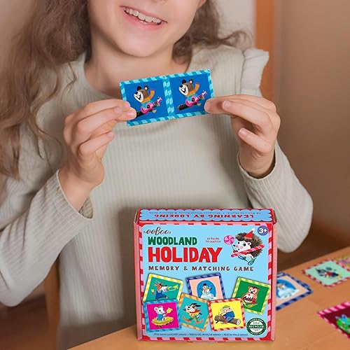 Miniatura 4 de eeBoo: Juego de memoria y combinación: Woodland Holiday -18 pares temáticos a juego, juego educativo preescolar, niños mayores de 3 años, 1-4