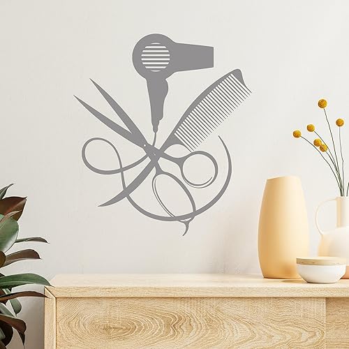 Miniatura 2 de Vinilo Pegatinas de pared de estilo peluquero para decoración de salón de belleza (4107ig)