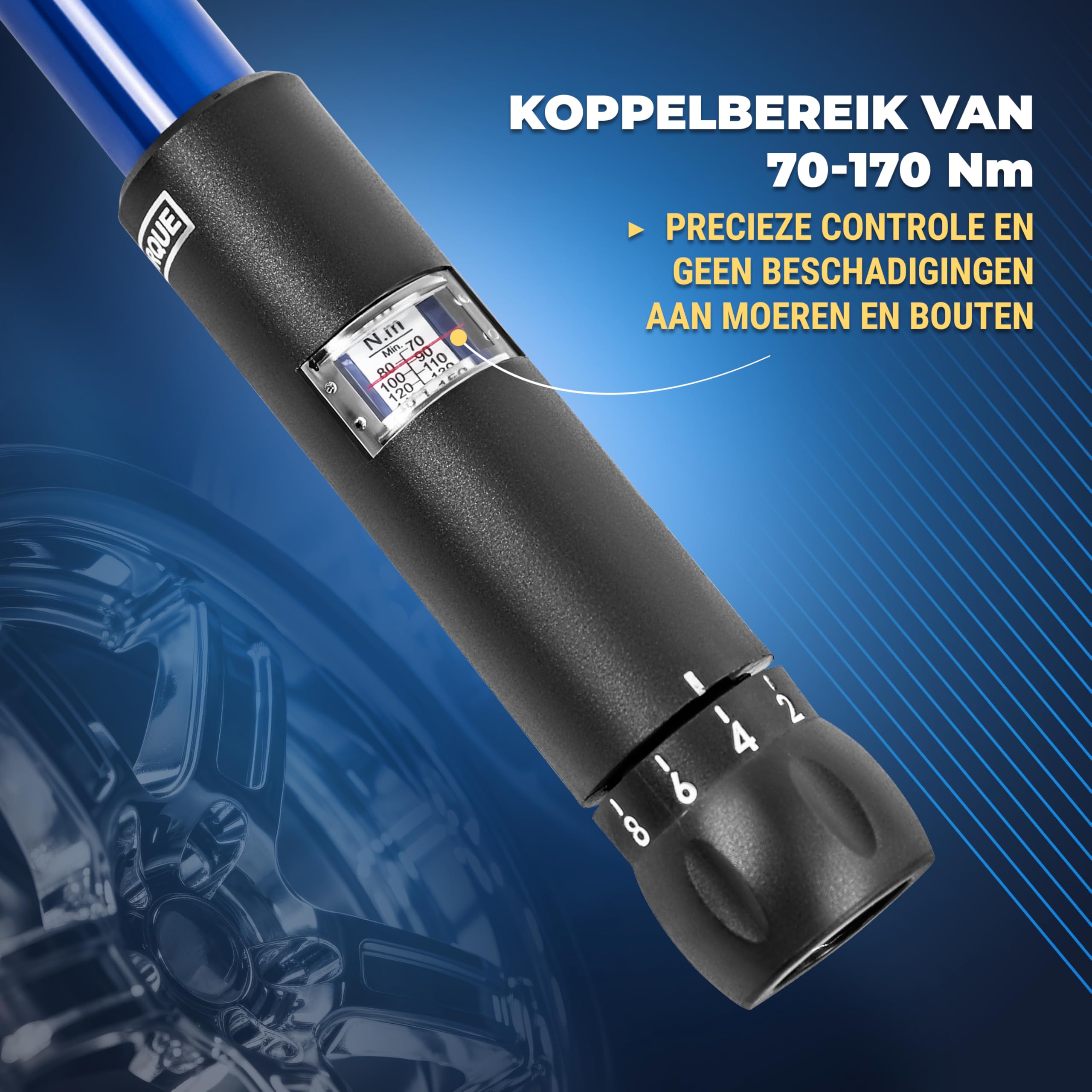 Hairich Torque Wrench Car 1/2 Inch, 40-210 Nm, TÜV Süd GS