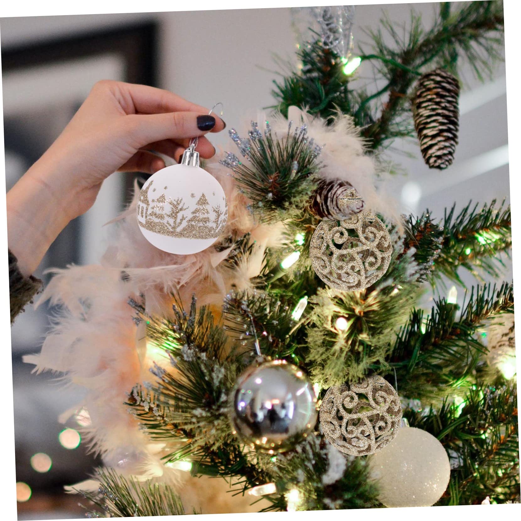 Zerodeko 3 Sets Weihnachtsbaumschmuck Weihnachtliches Hängedekor Festlicher Für Weihnachtskugeln Dekoration 9 Stück X 3