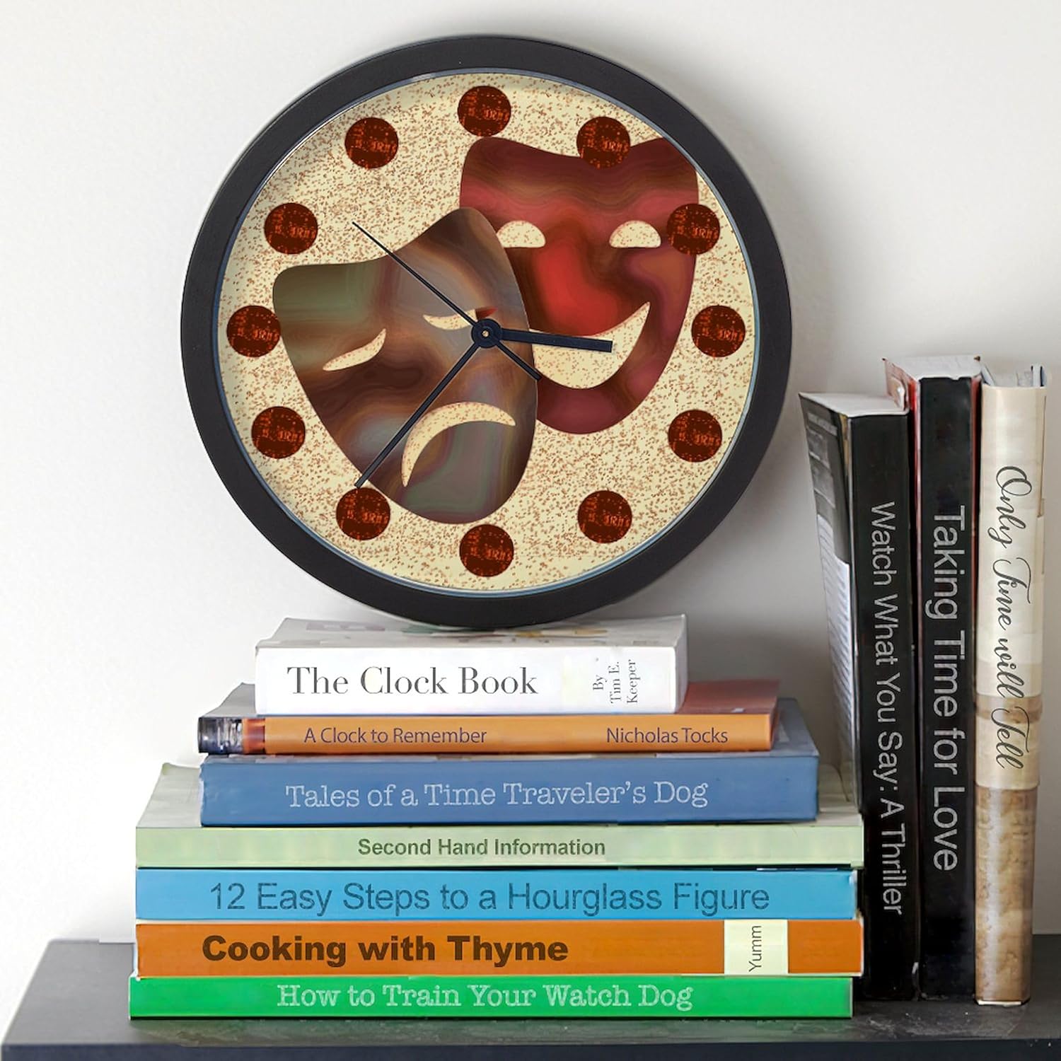 CafePress Drama Thespian Masks 10" Wall Clock for Livingroom, Kitchen, or Office